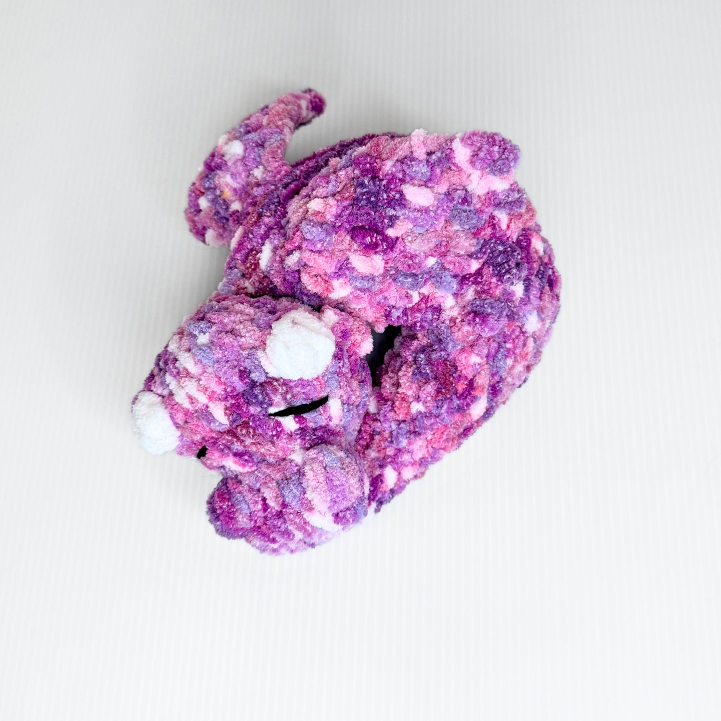 Sleeping Dragon in Lavender Fields — Handmade Crochet Plush