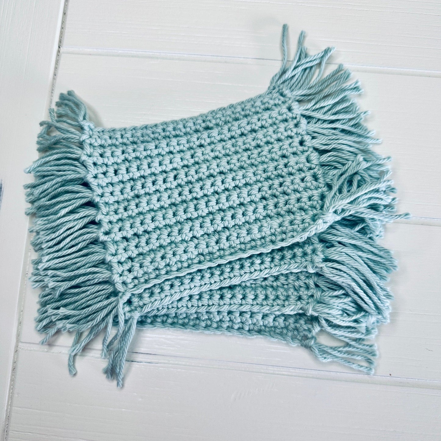 Crochet Cotton Mug Rugs with Tassels: Handmade Coaster Set - pursuitofcraftyness