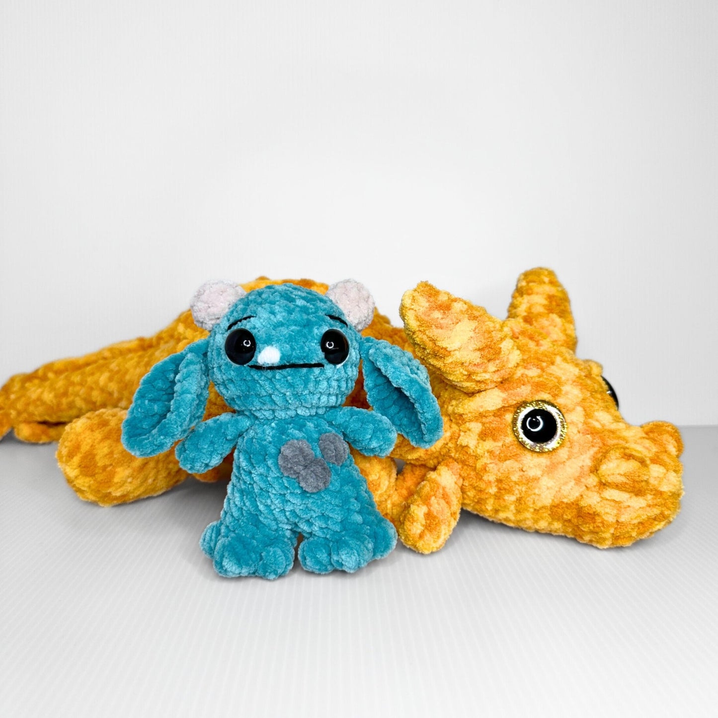 Handmade Baby Goblin Crochet Plush — Teal Chunky Velvet Yarn Kawaii Fantasy Stuffed Animal - pursuitofcraftyness