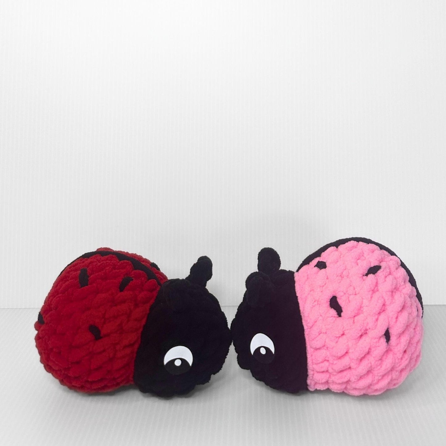 Handmade Crochet Ladybug Plushie – Small Stuffed Ladybug Toy in Red or Pink - pursuitofcraftyness