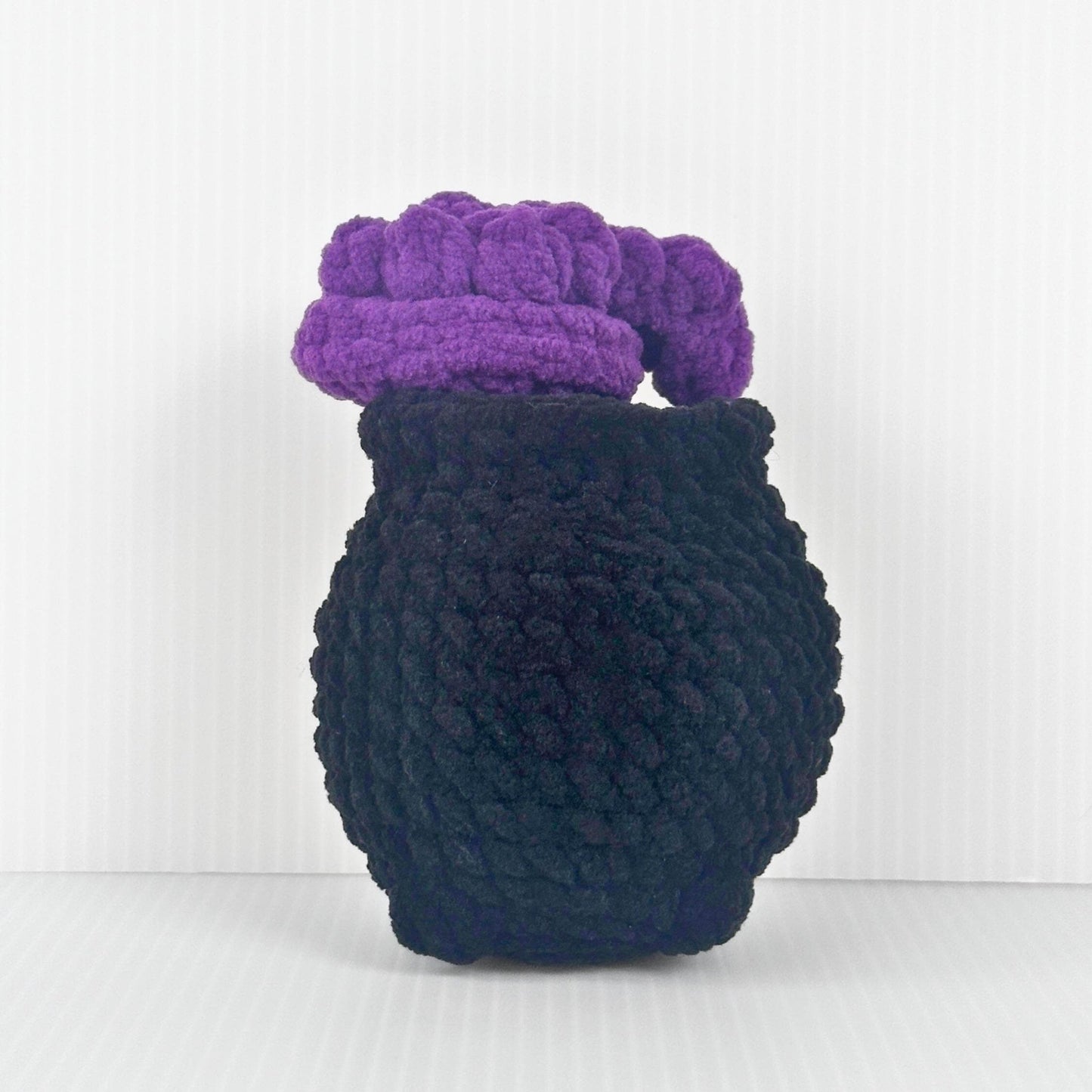 Handmade Crochet Mini Cauldron, a Halloween Desk Decor with Removable Lid and Storage - pursuitofcraftyness