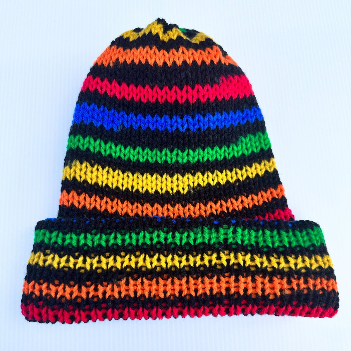 Patterned Winter Beanie: Bright Acrylic Knit Hat - pursuitofcraftyness