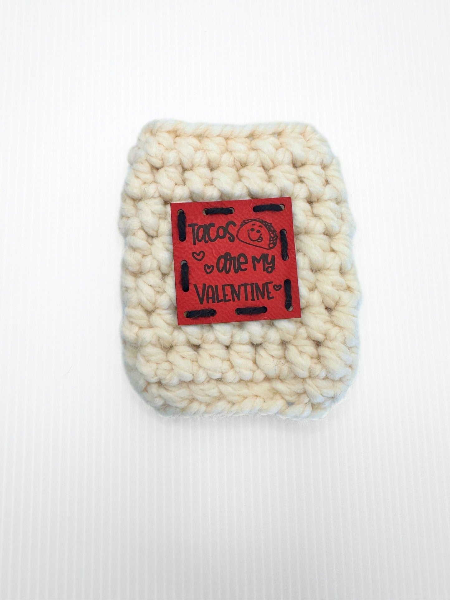 Valentine's Day Crochet Reusable Travel Mug Koozie - Pink, Red, Cream - Galantine's Day Gift - pursuitofcraftyness