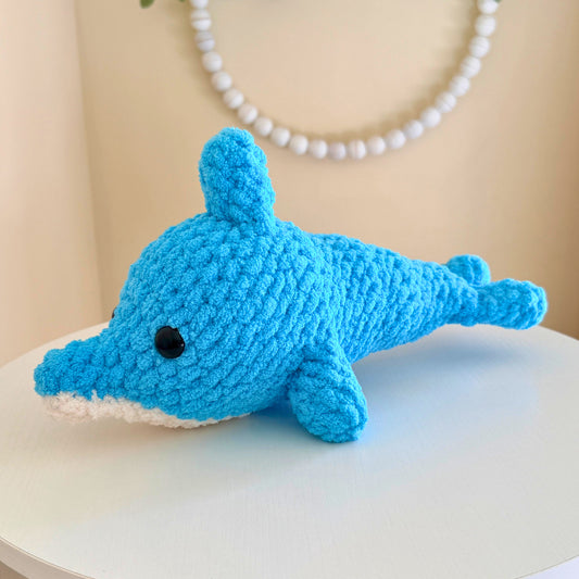 Blue Dolphin — Handmade Crochet Plushie