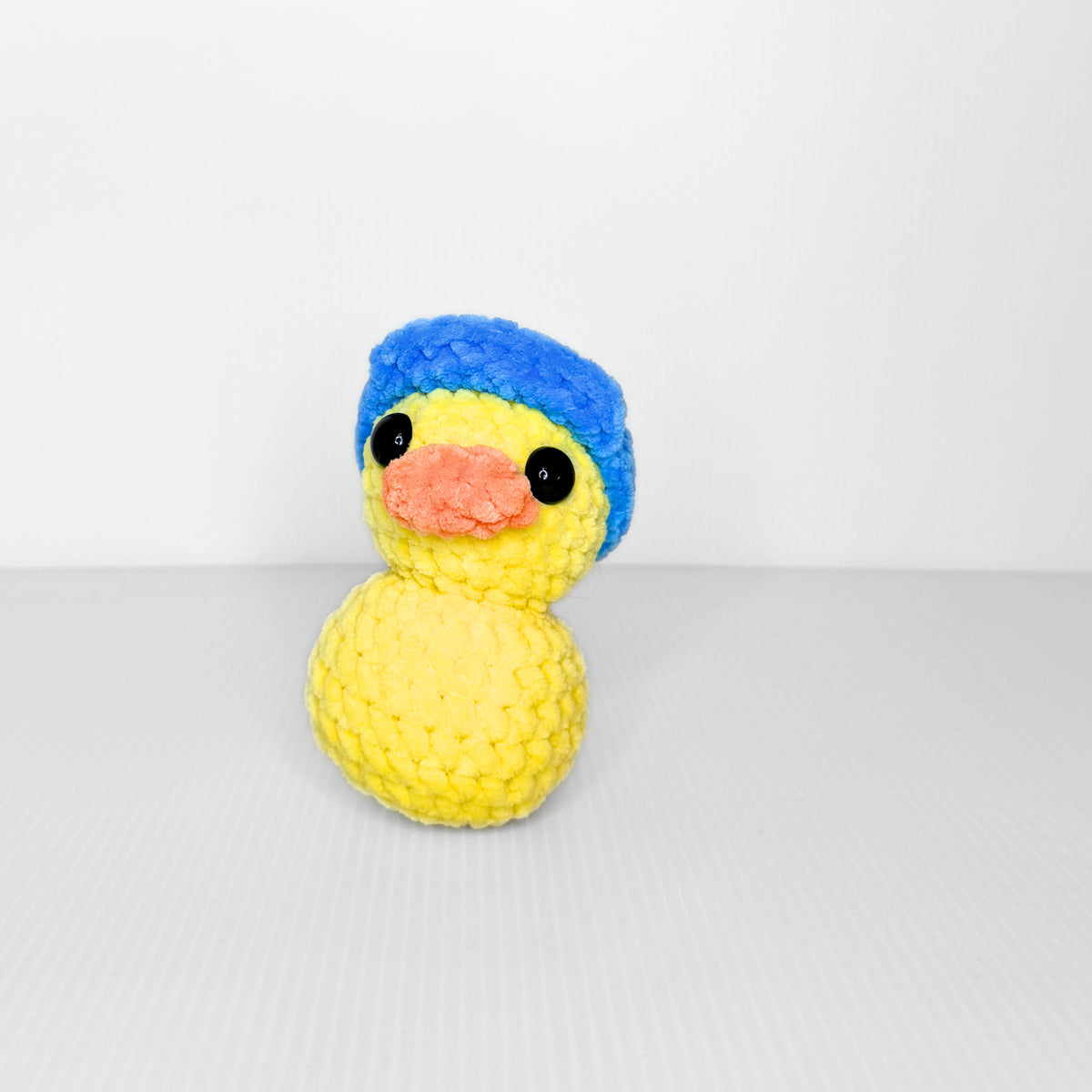 Duck in Baseball Hat — Handmade Crochet Plushie
