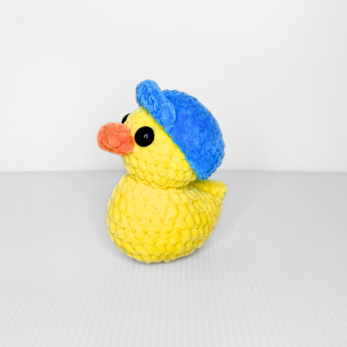 Duck in Baseball Hat — Handmade Crochet Plushie