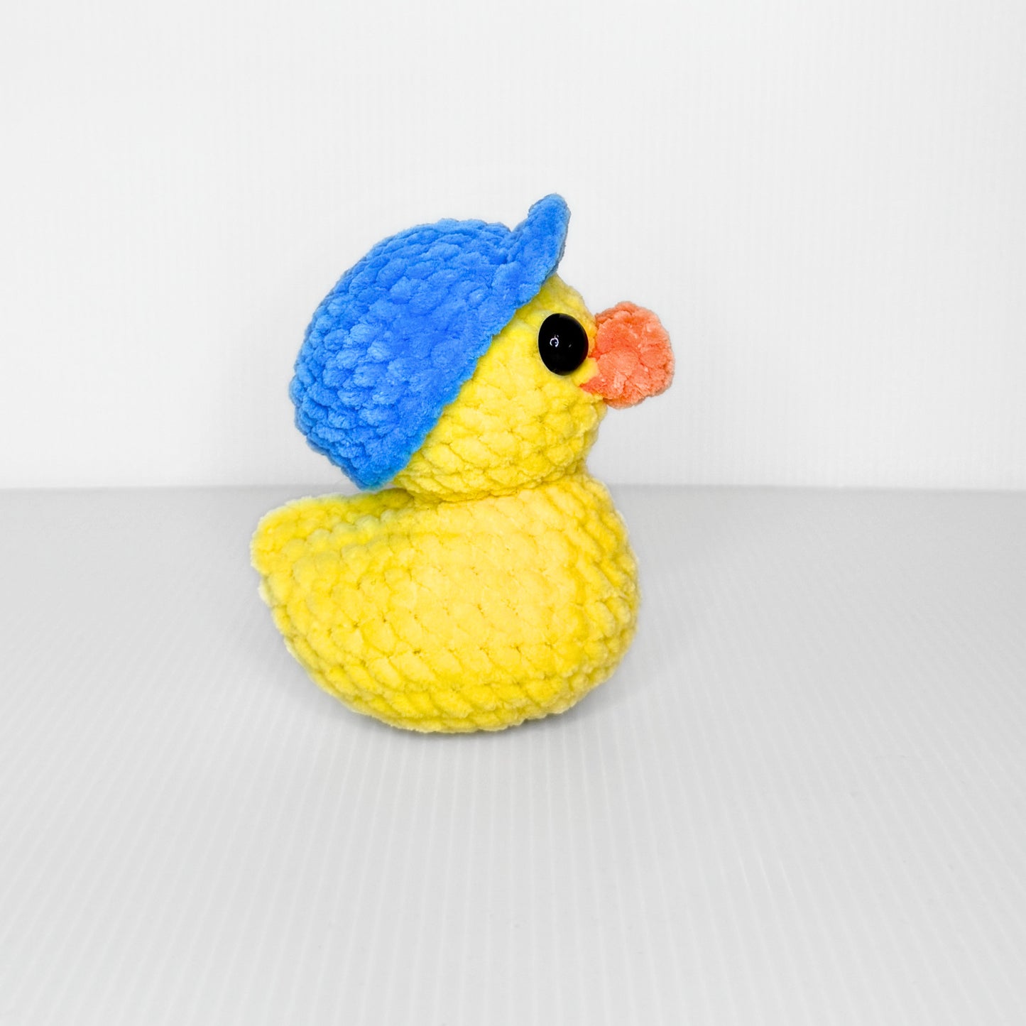 Duck in Baseball Hat — Handmade Crochet Plushie