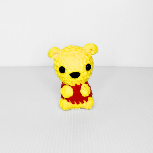 Yellow Bear Keychain — Handmade Crochet Bag Charm - pursuitofcraftyness
