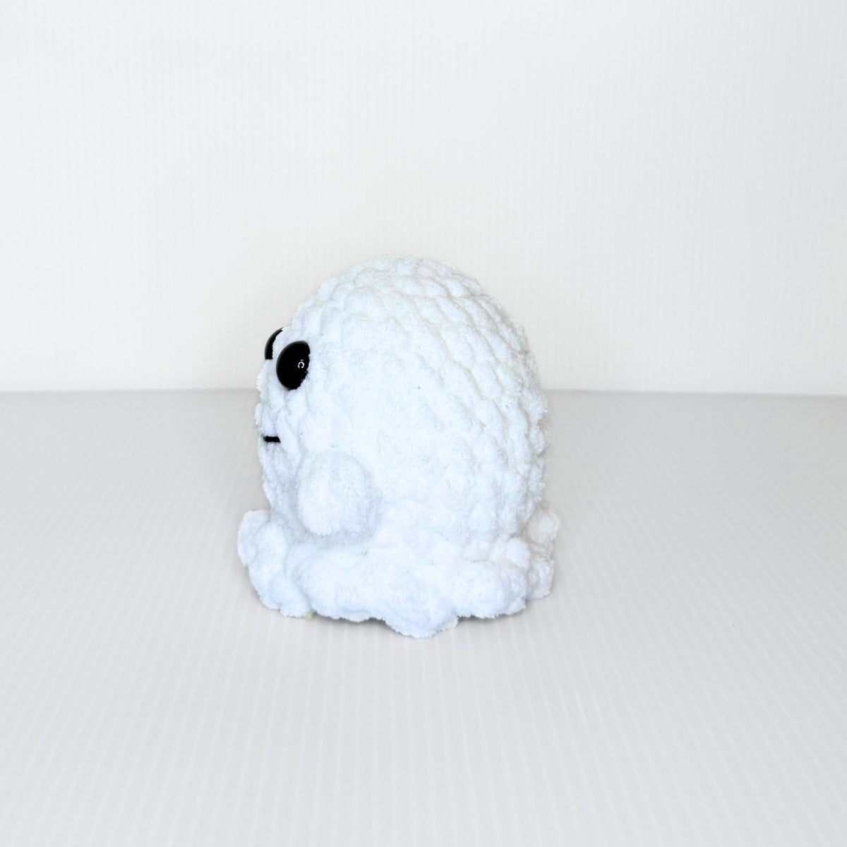 Mini White Ghost — Handmade Crochet Halloween Plushie