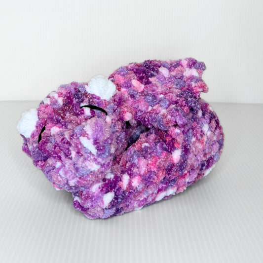 Sleeping Dragon in Lavender Fields — Handmade Crochet Plush