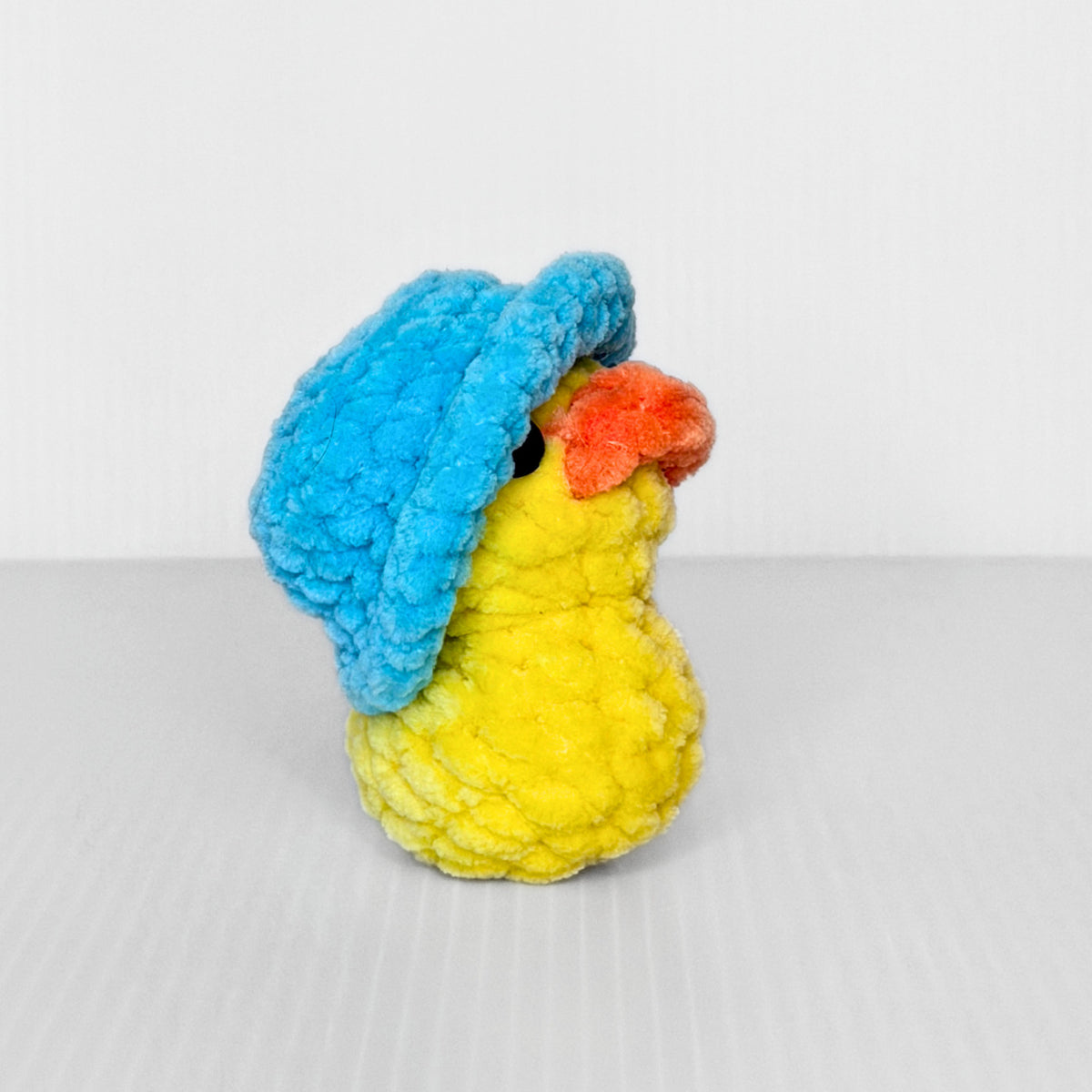 Duck in Bucket Hat — Handmade Crochet Mini Keychain