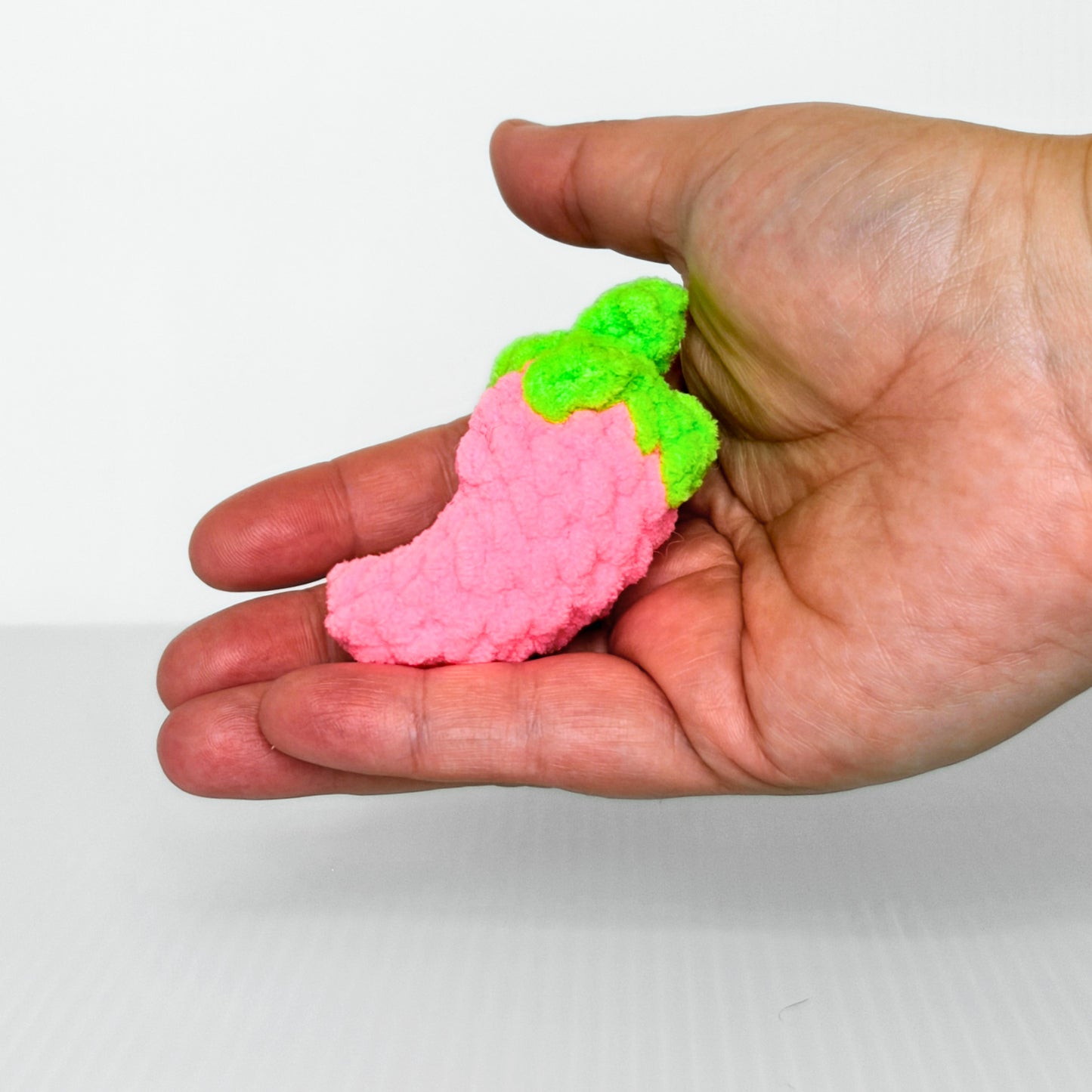 Neon Chili Pepper Keychain — Handmade Crochet Bag Charm