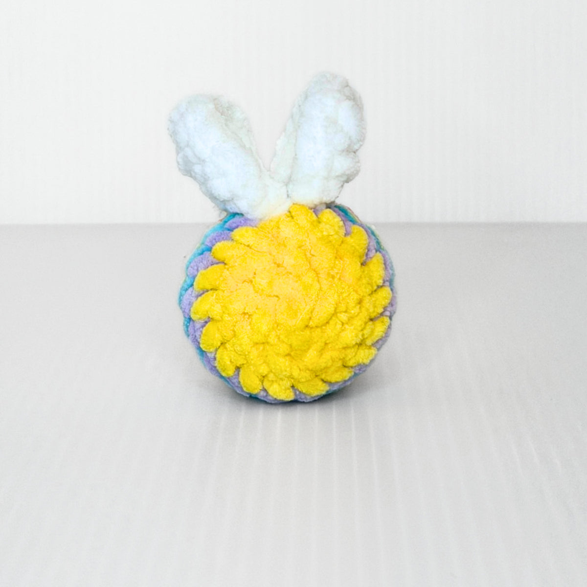Rainbow Bee Keychain — Handmade Crochet Bag Charm
