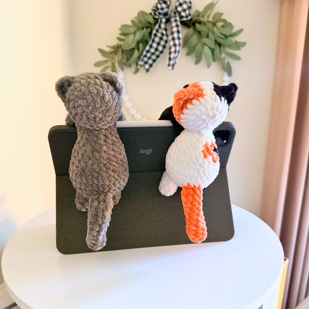 Perch Pal Cat Plushie — Handmade Crochet Cat That Hangs Over Your Screen