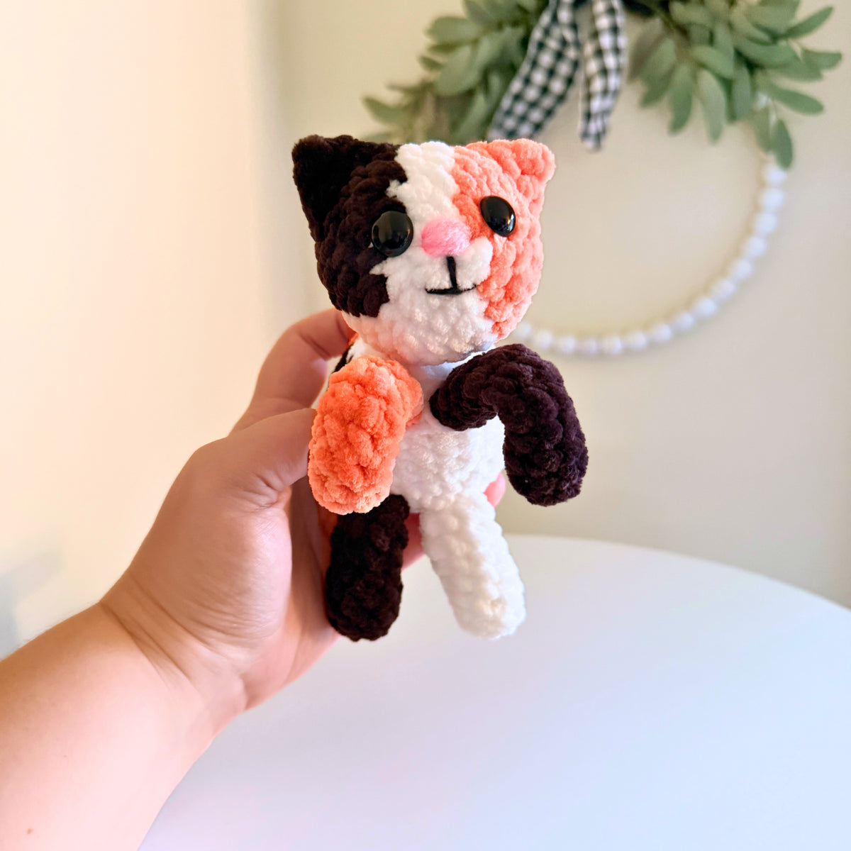 Perch Pal Cat Plushie — Handmade Crochet Cat That Hangs Over Your Screen