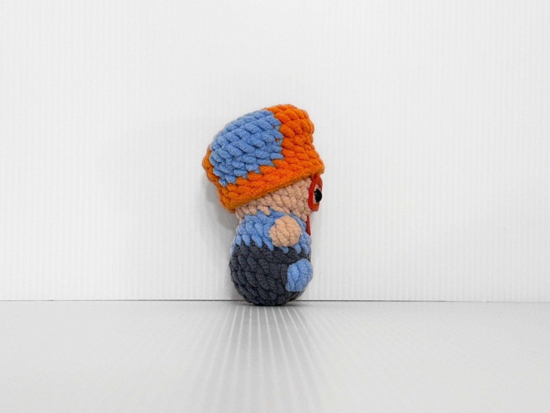 Blippi Inspired Crochet Keychain Handmade Clip On Charm Amigurumi Gift - pursuitofcraftyness