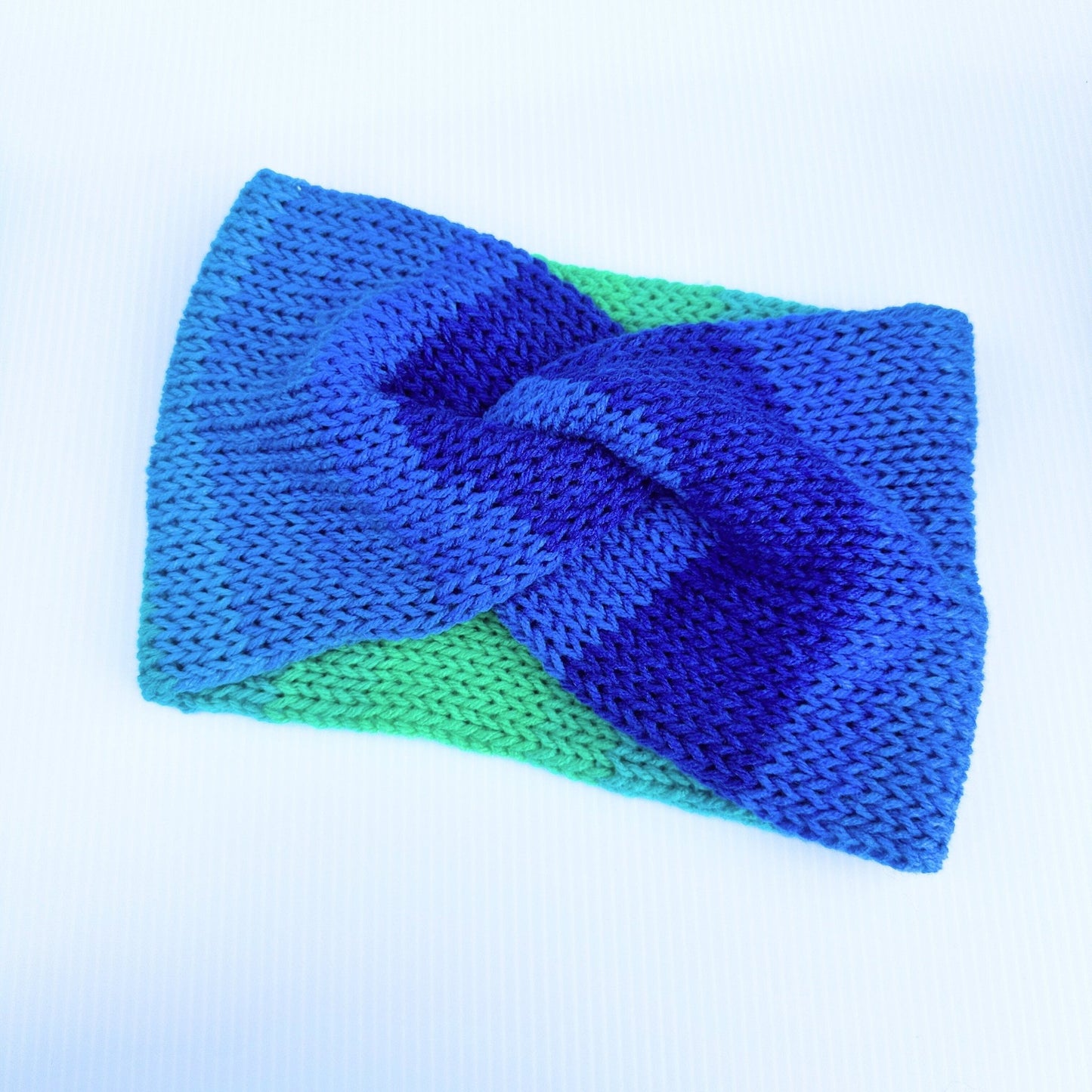 Bright Color Block Fashion Ear Warmer - Cozy Knit Adult Winter Headband for Cold Weather - pursuitofcraftyness