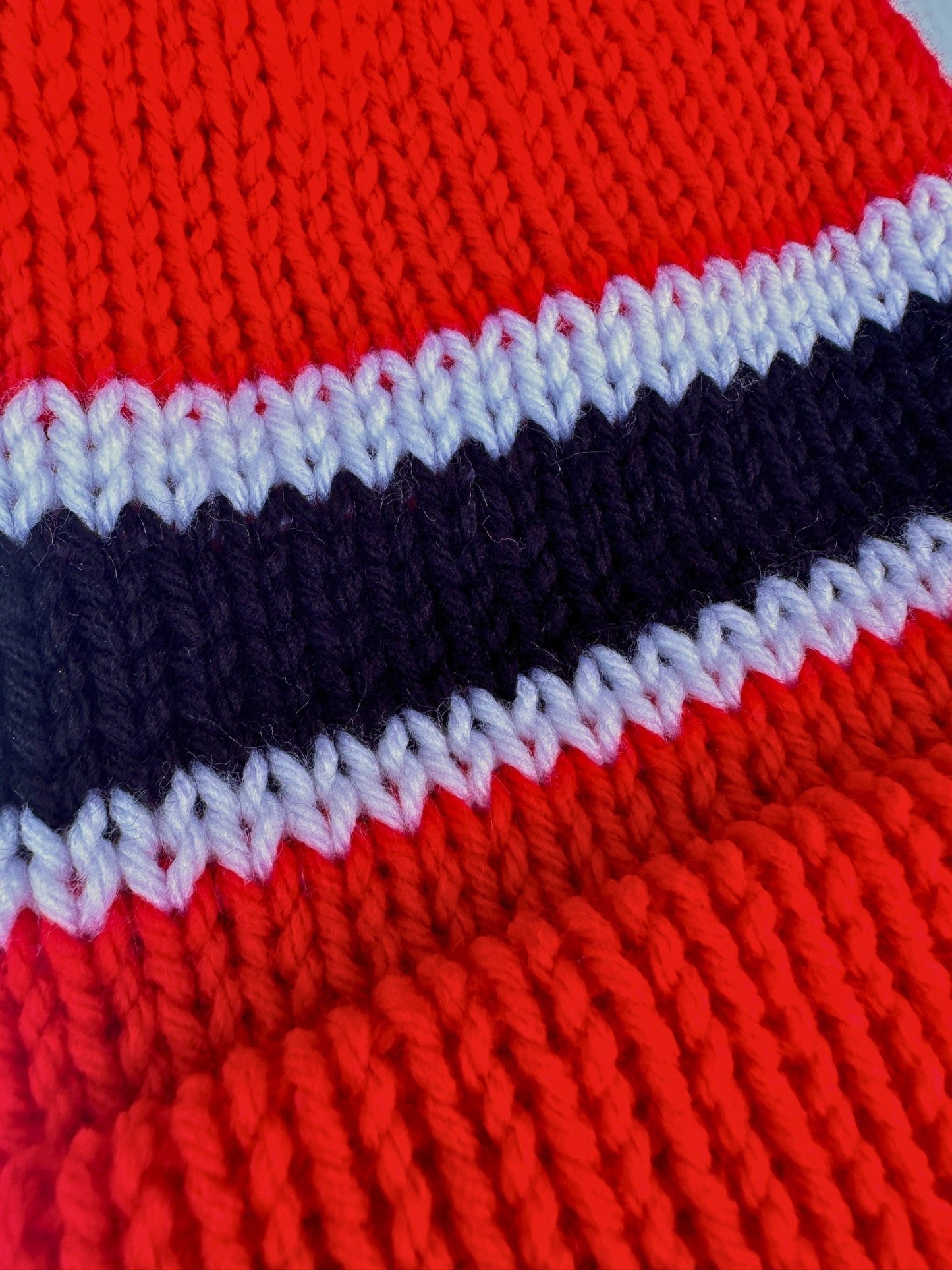 Bright Vintage - Inspired Striped Knit Winter Hat - Stay Cozy while Showing Off Your Team Pride - pursuitofcraftyness