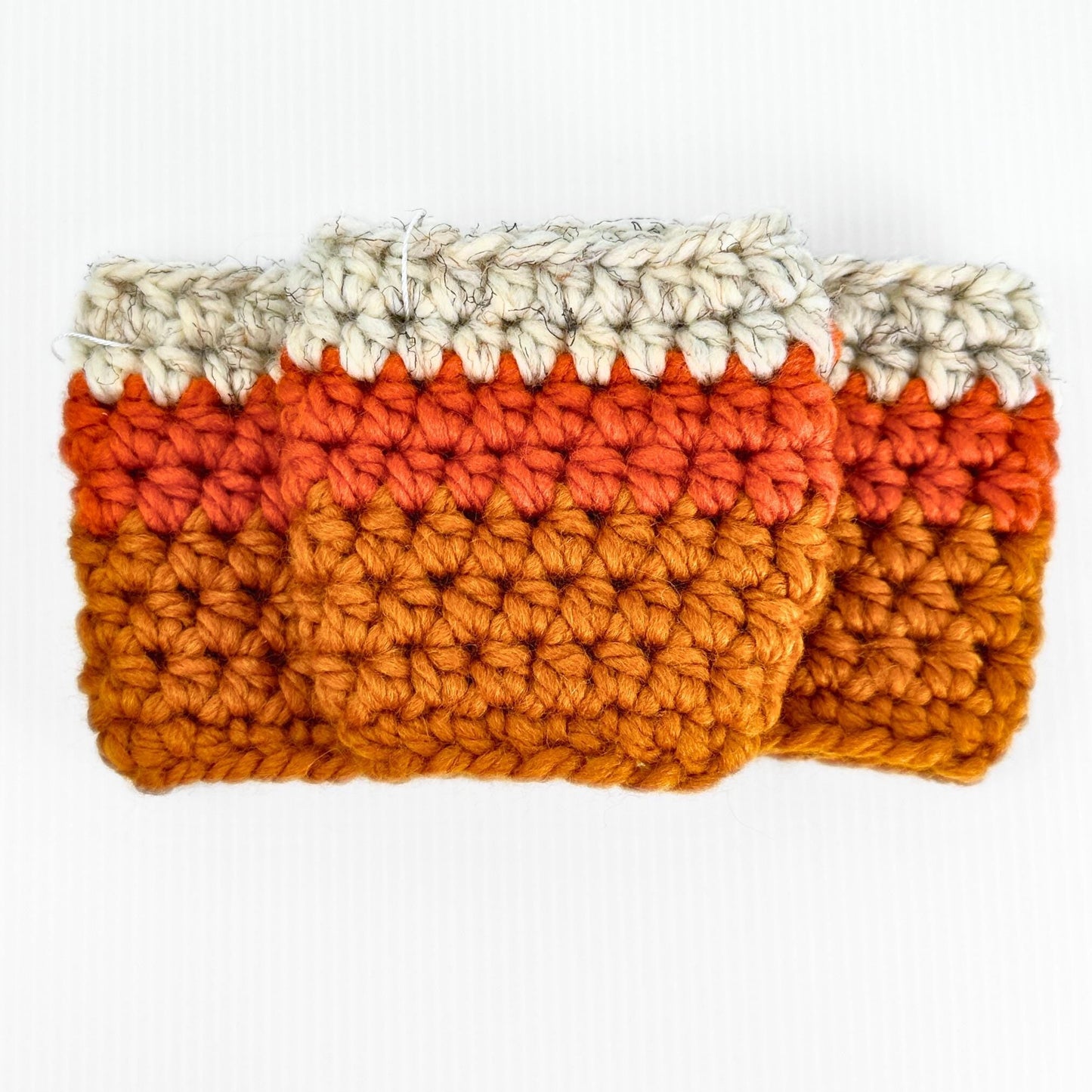 Candy Corn Crochet Travel Mug Coozy: Halloween Fall Staple - pursuitofcraftyness