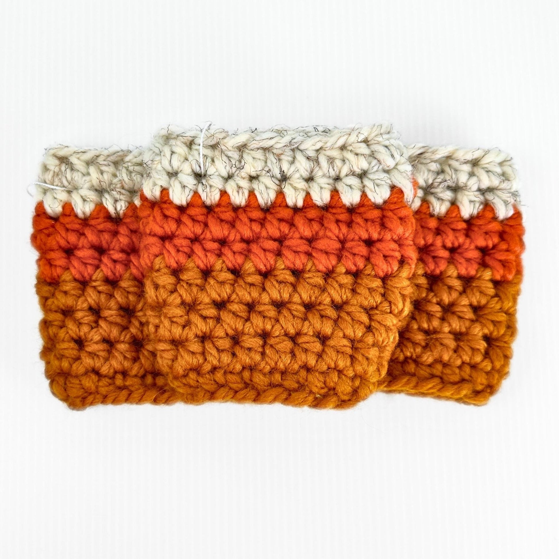 Candy Corn Crochet Travel Mug Coozy: Halloween Fall Staple - pursuitofcraftyness