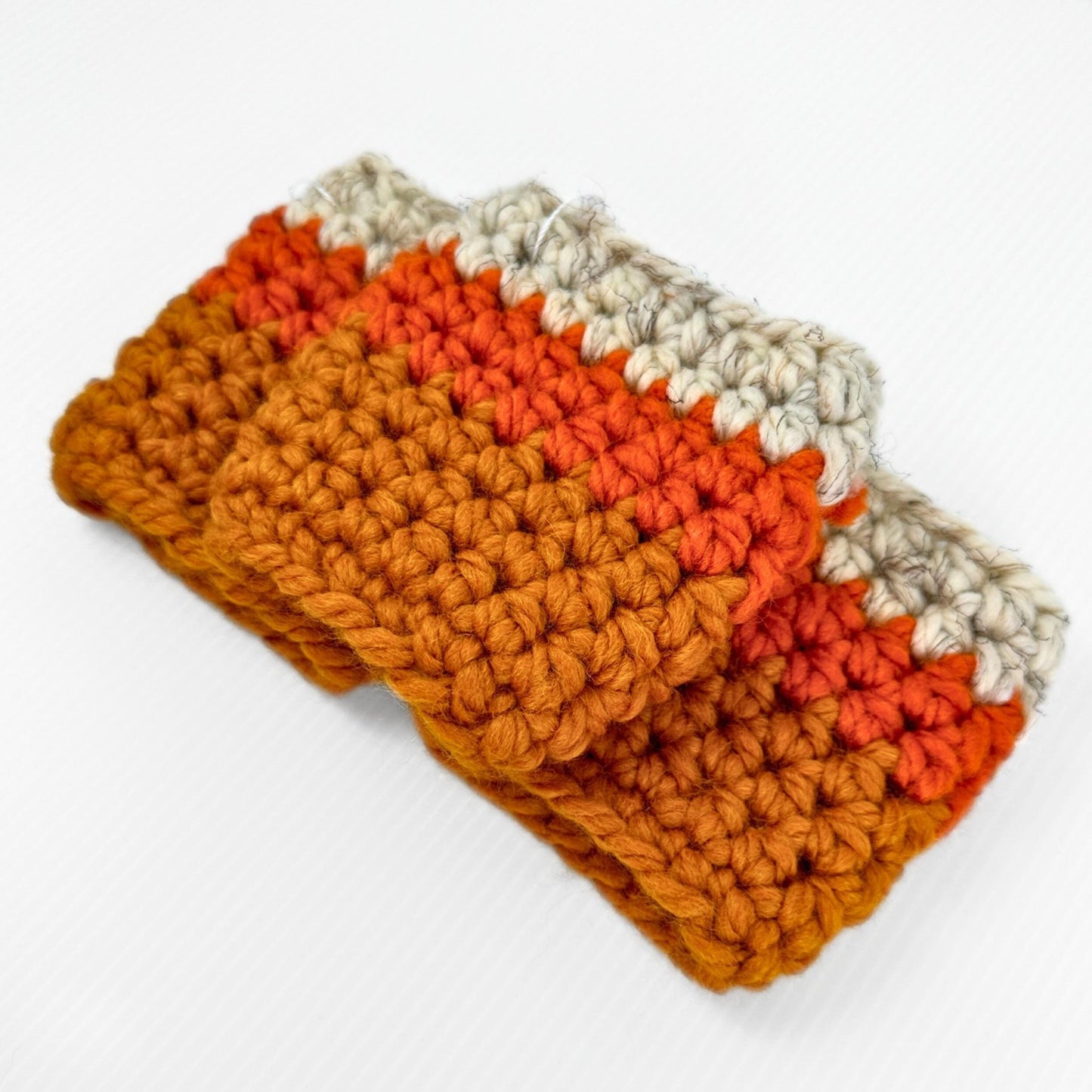 Candy Corn Crochet Travel Mug Coozy: Halloween Fall Staple - pursuitofcraftyness