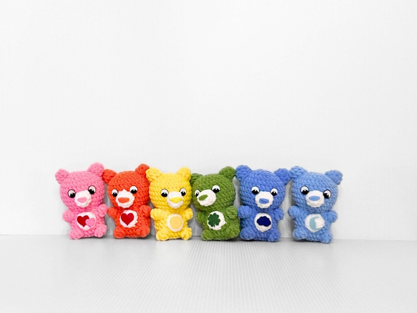 Charming Mini Rainbow Bear Keychains | Crochet Collectible Bag Charms - pursuitofcraftyness