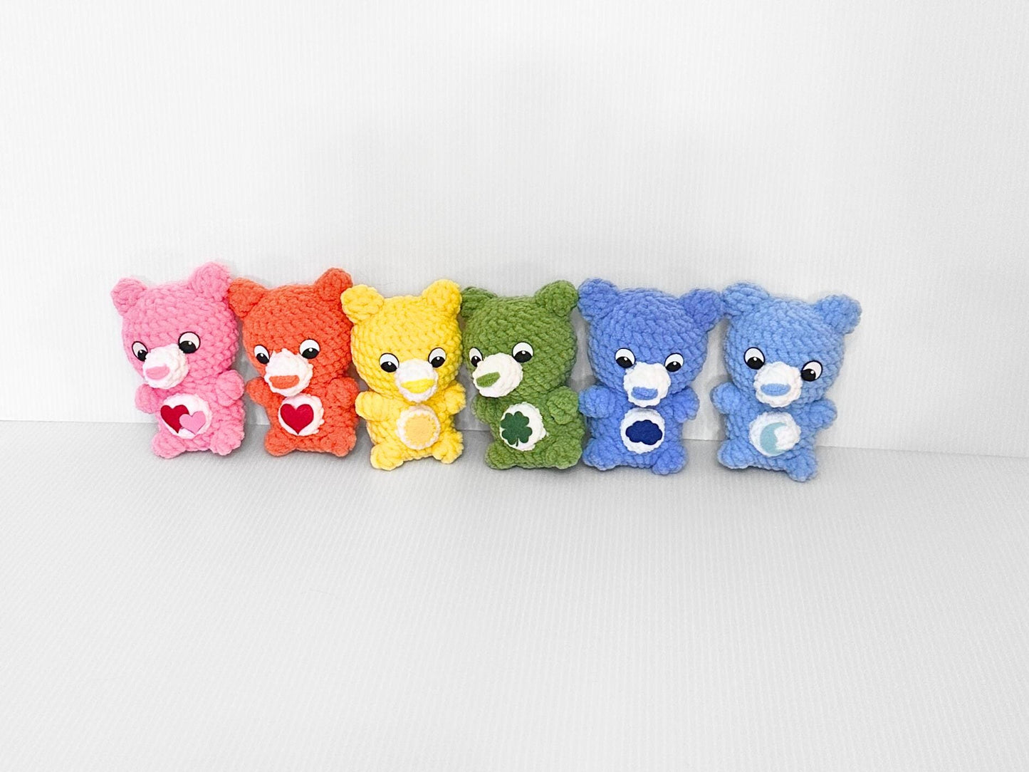 Charming Mini Rainbow Bear Keychains | Crochet Collectible Bag Charms - pursuitofcraftyness