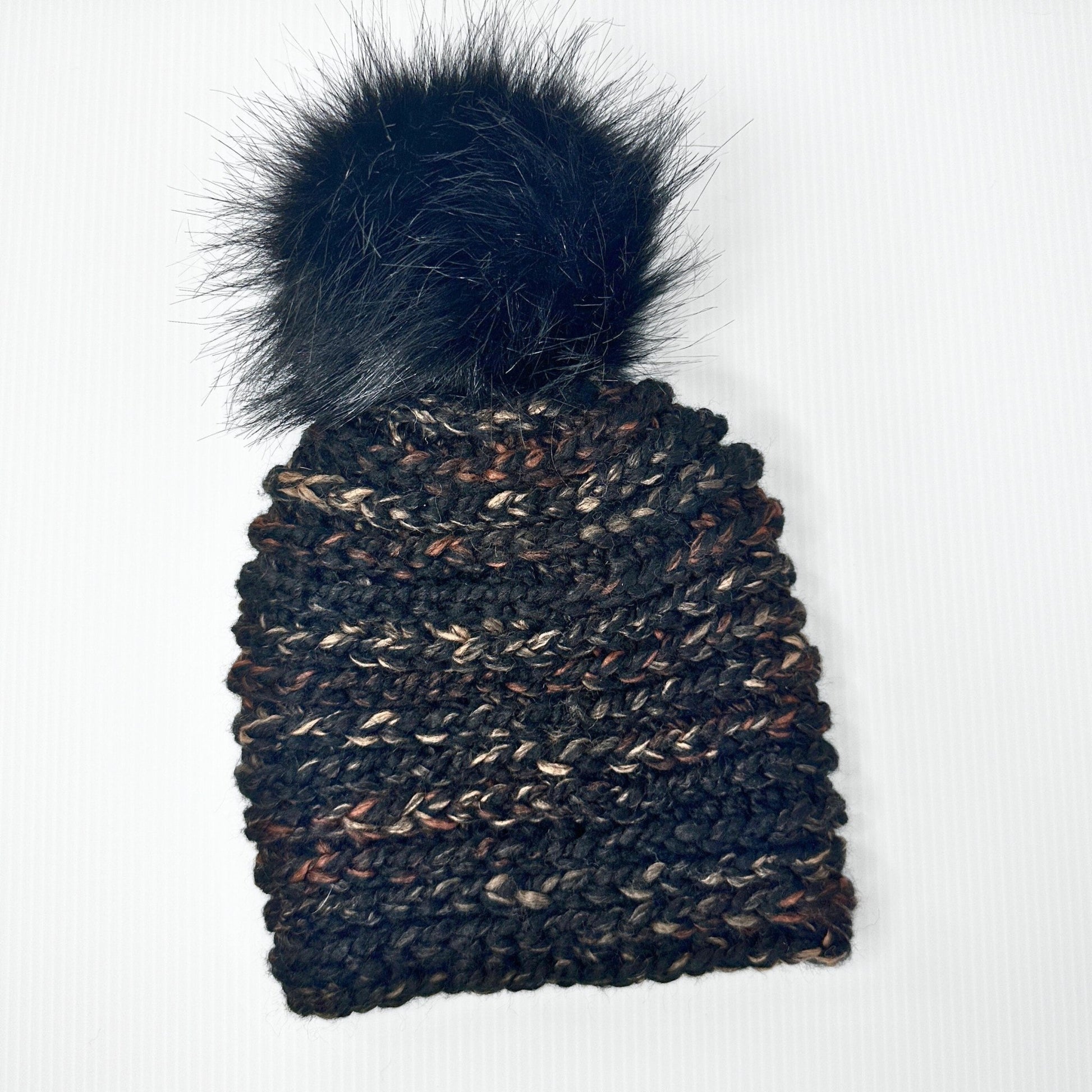 Crochet Beanie with Faux Fur Pom: Acrylic Wool Blend Winter Hat - pursuitofcraftyness