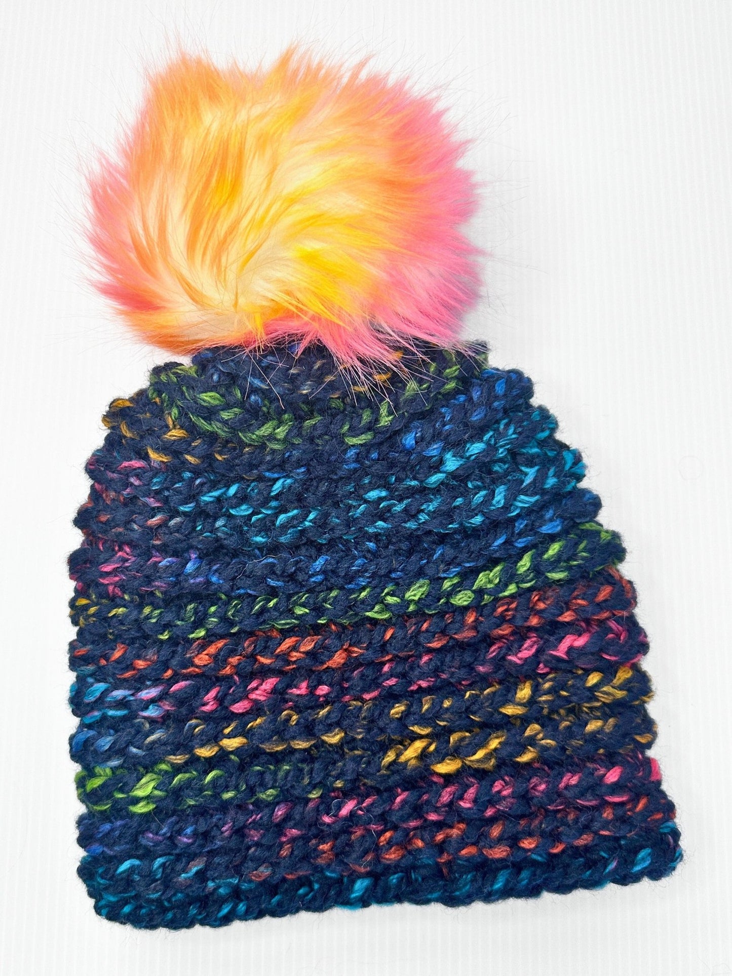 Crochet Beanie with Faux Fur Pom: Acrylic Wool Blend Winter Hat - pursuitofcraftyness