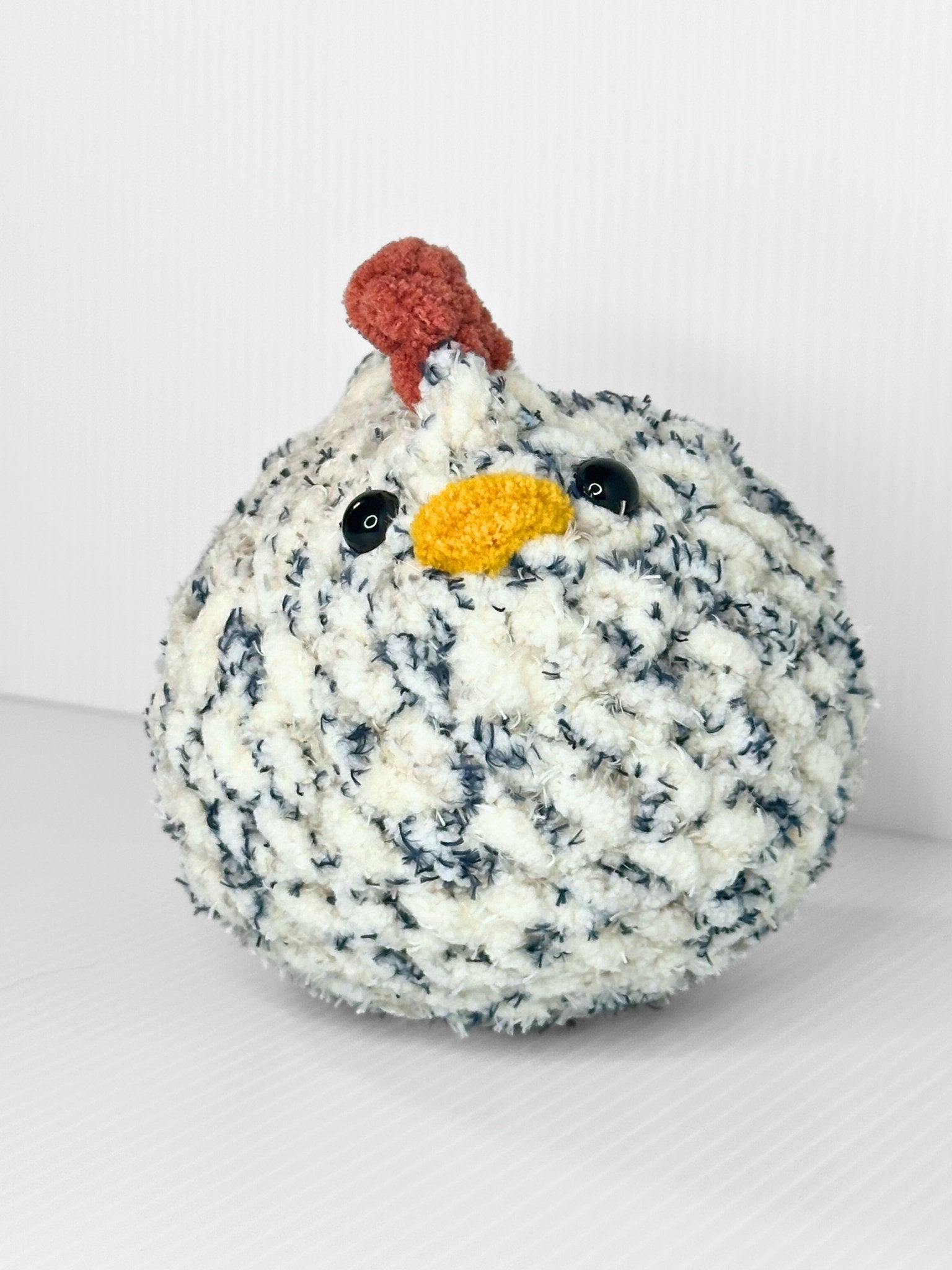 Crochet Chicken Stuffed Animal Handmade Farmhouse Plush Cottagecore Decor - pursuitofcraftyness