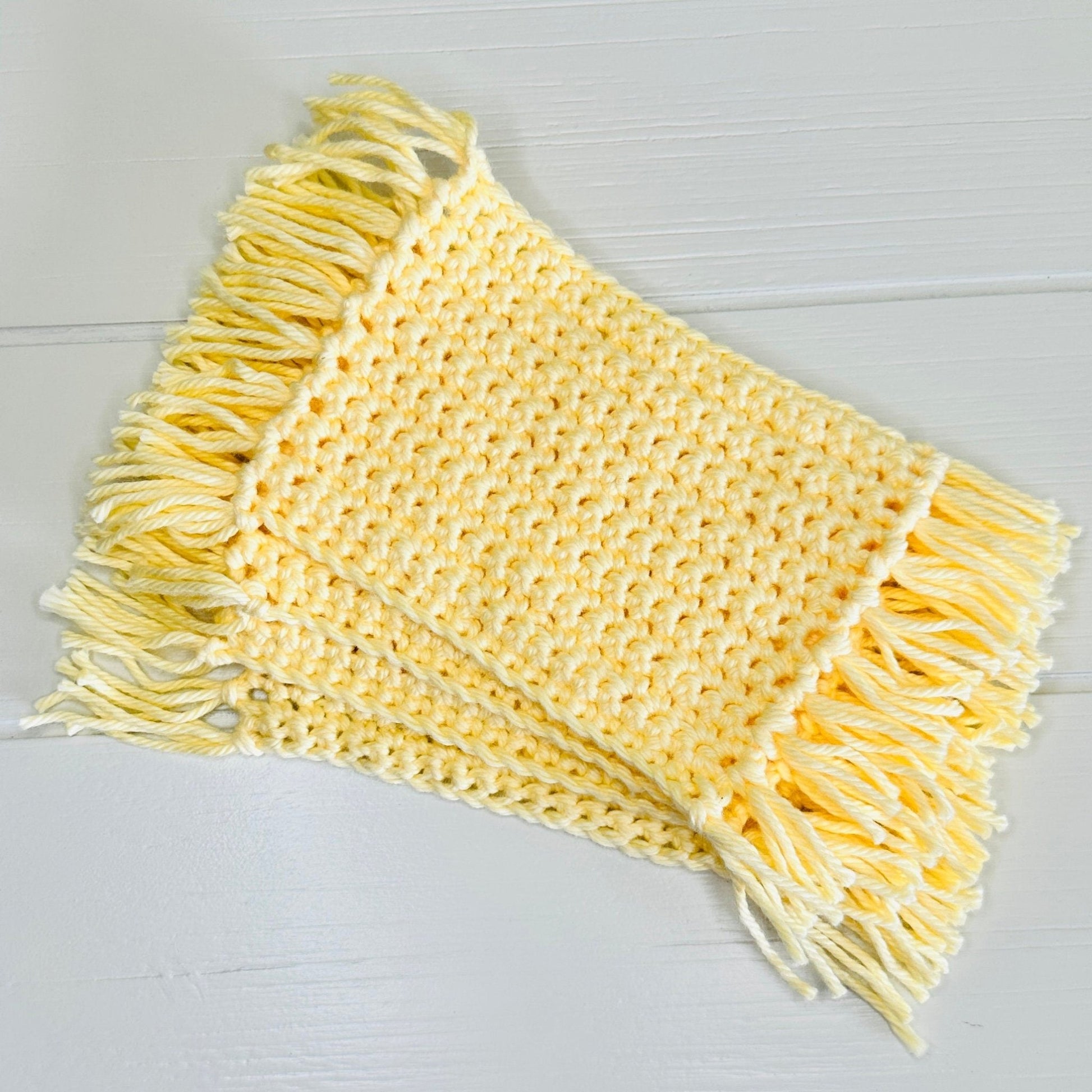 Crochet Cotton Mug Rugs with Tassels: Handmade Coaster Set - pursuitofcraftyness