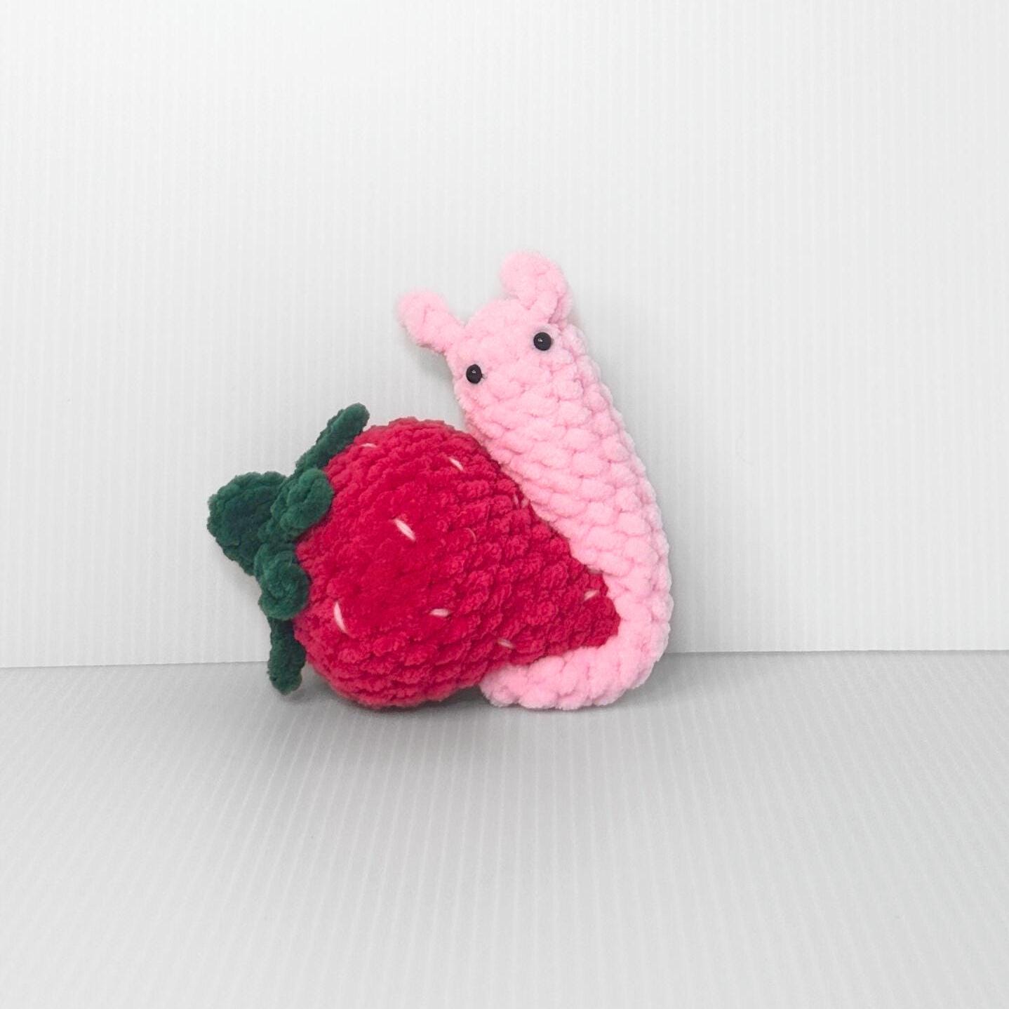 Crochet Fruit Snail Plushie Set: Handmade Whimsical Collection - pursuitofcraftyness