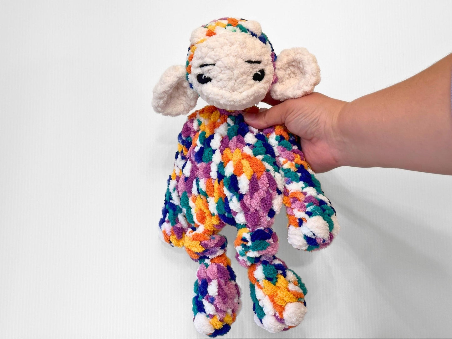 Crochet Multi Colored Monster Lovey - Adorable Baby Shower Gift - pursuitofcraftyness