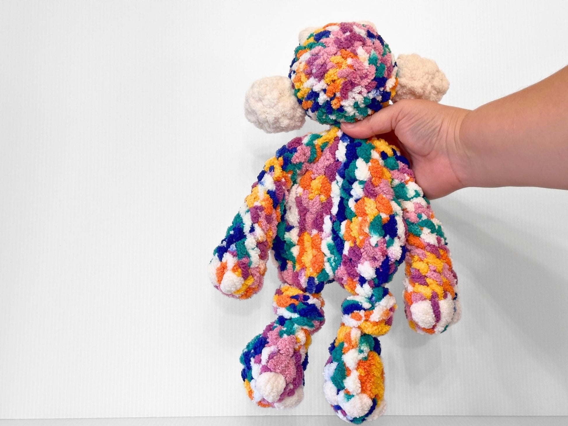 Crochet Multi Colored Monster Lovey - Adorable Baby Shower Gift - pursuitofcraftyness