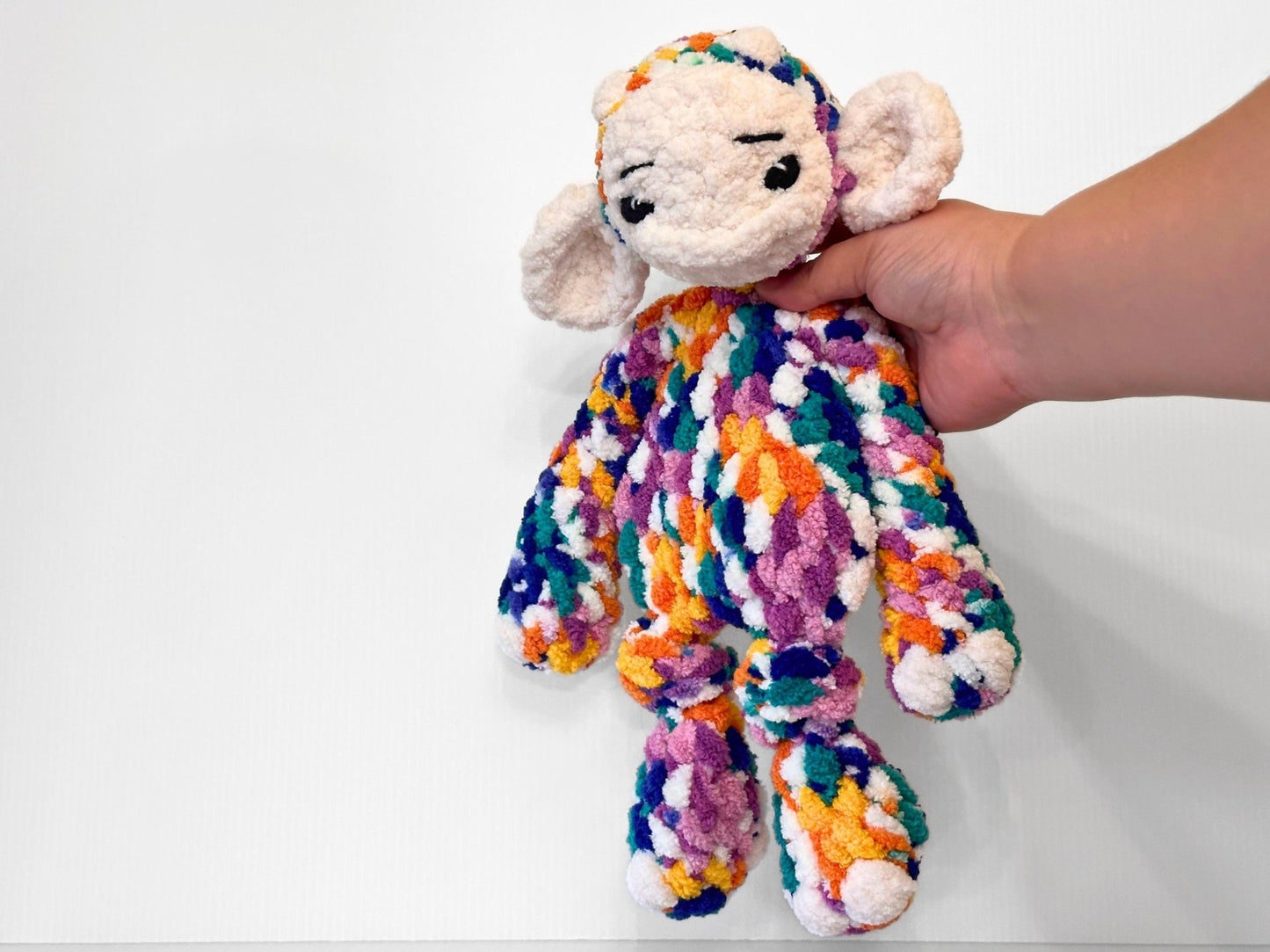 Crochet Multi Colored Monster Lovey - Adorable Baby Shower Gift - pursuitofcraftyness