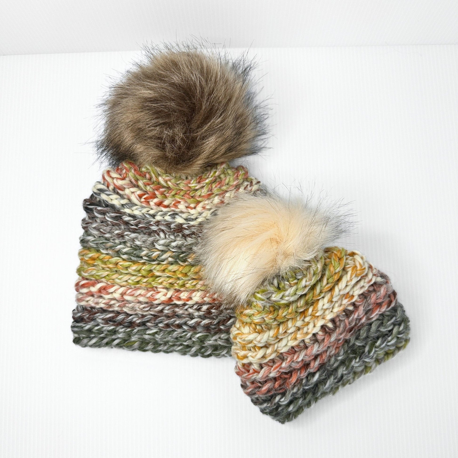 Crochet Newborn Beanie: Acrylic Wool Blend with Faux Fur Pom - pursuitofcraftyness