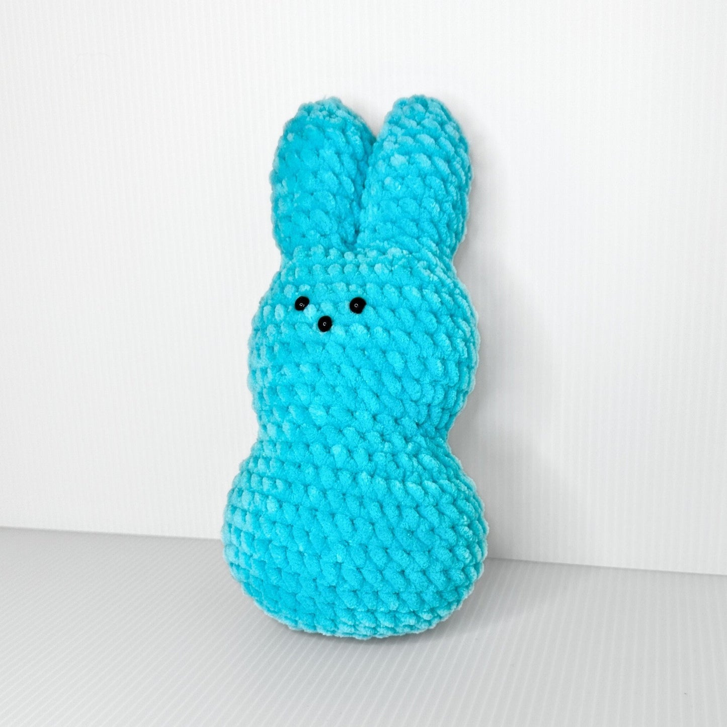 Crochet Peep Bunny: Handmade Marshmallow Plushy, Easter Decor - pursuitofcraftyness