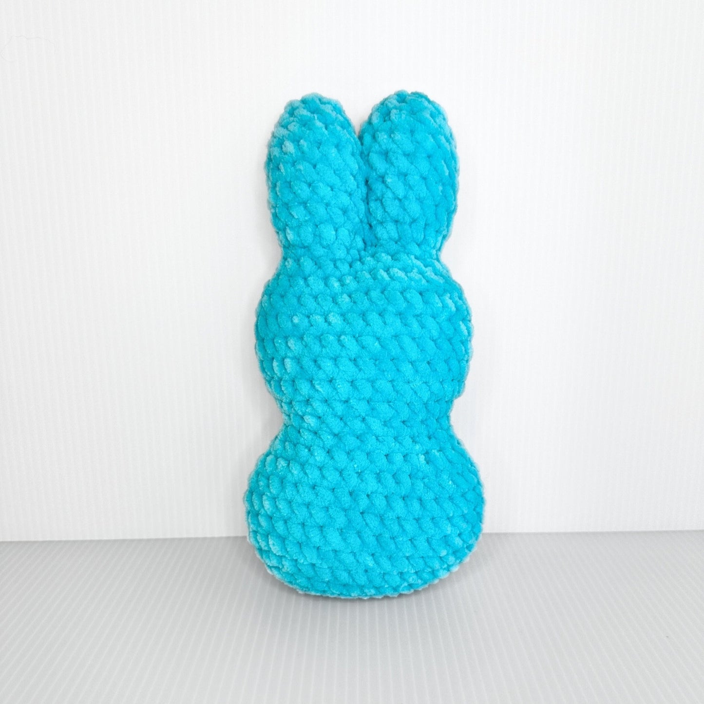 Crochet Peep Bunny: Handmade Marshmallow Plushy, Easter Decor - pursuitofcraftyness