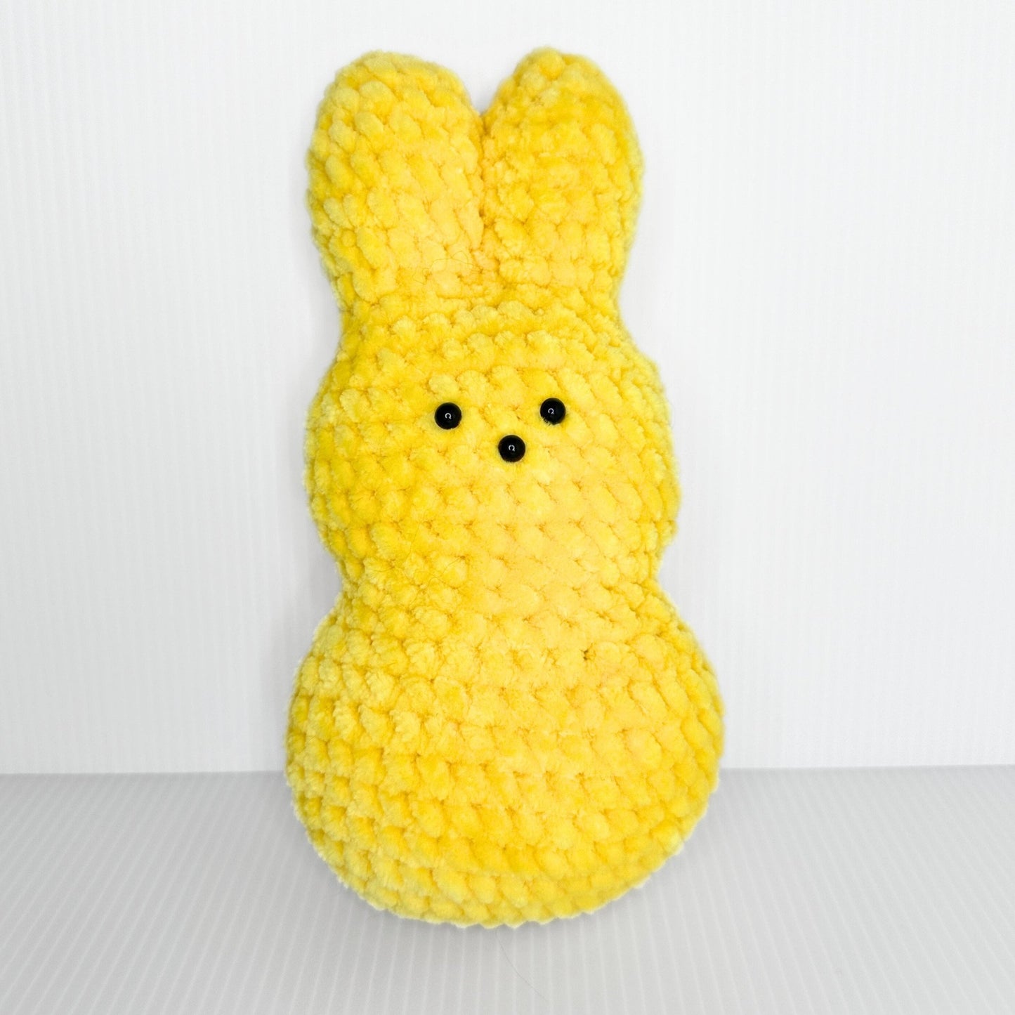 Crochet Peep Bunny: Handmade Marshmallow Plushy, Easter Decor - pursuitofcraftyness