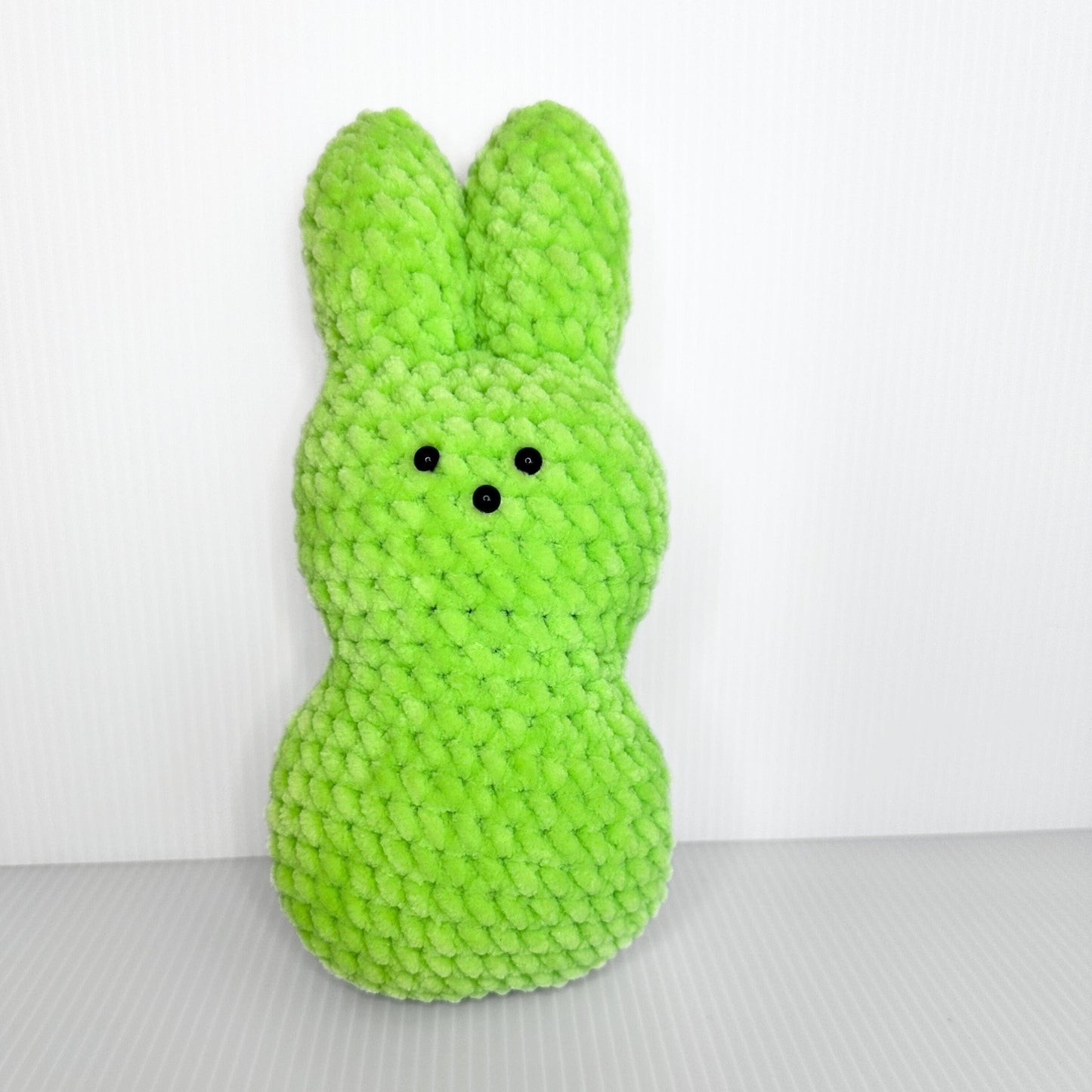 Crochet Peep Bunny: Handmade Marshmallow Plushy, Easter Decor - pursuitofcraftyness