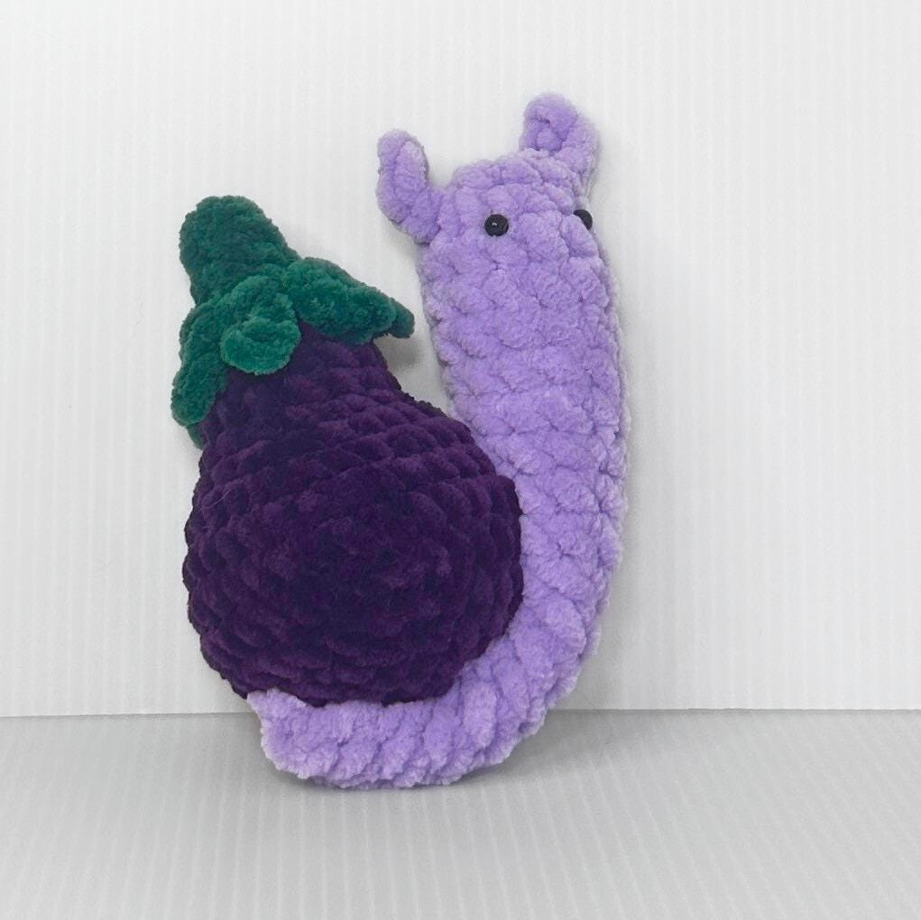 Crochet Veggie Snail Plushie Set: Adorable Vegetable Collection - pursuitofcraftyness