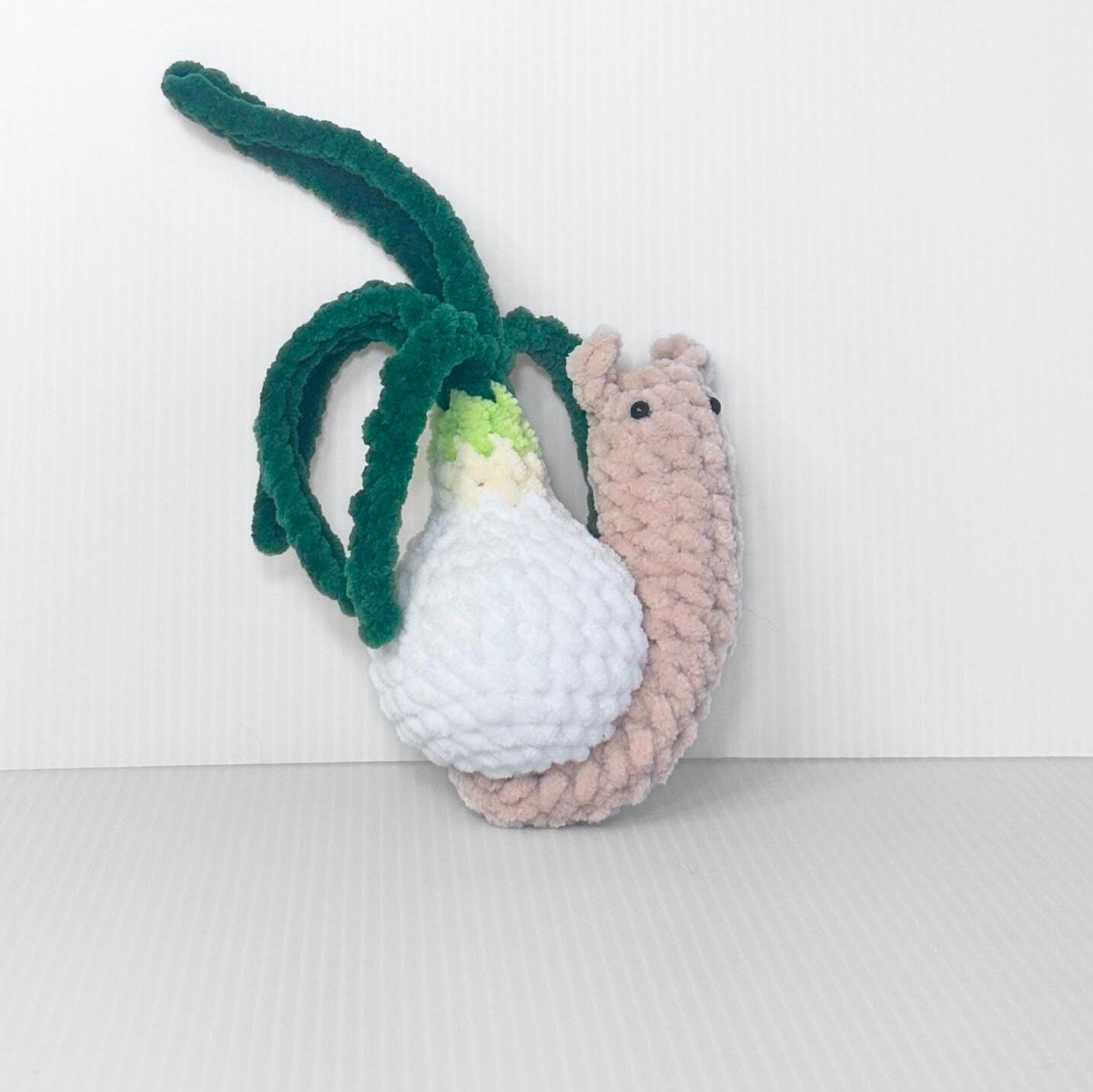 Crochet Veggie Snail Plushie Set: Adorable Vegetable Collection - pursuitofcraftyness