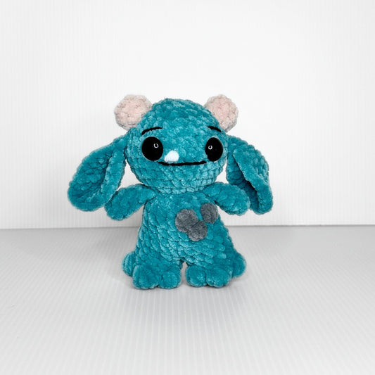 Handmade Baby Goblin Crochet Plush — Teal Chunky Velvet Yarn Kawaii Fantasy Stuffed Animal - pursuitofcraftyness
