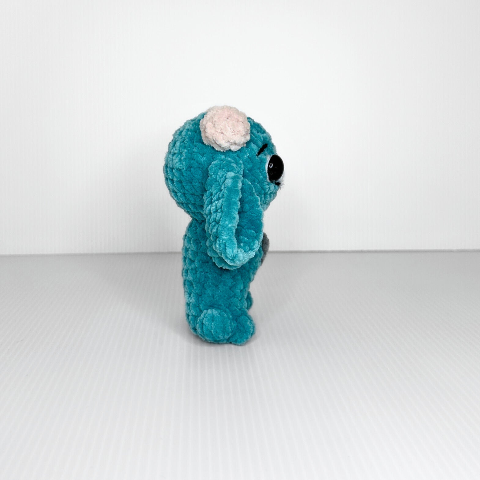 Handmade Baby Goblin Crochet Plush — Teal Chunky Velvet Yarn Kawaii Fantasy Stuffed Animal - pursuitofcraftyness