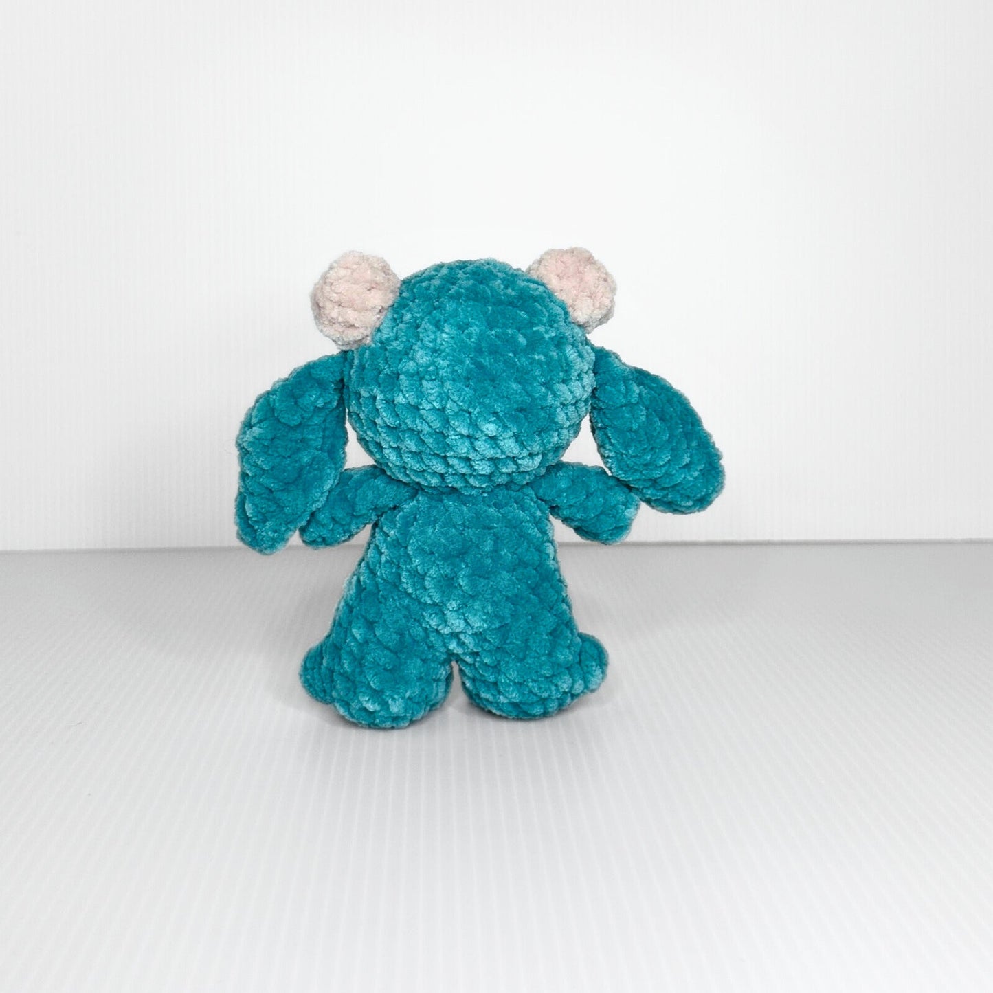 Handmade Baby Goblin Crochet Plush — Teal Chunky Velvet Yarn Kawaii Fantasy Stuffed Animal - pursuitofcraftyness
