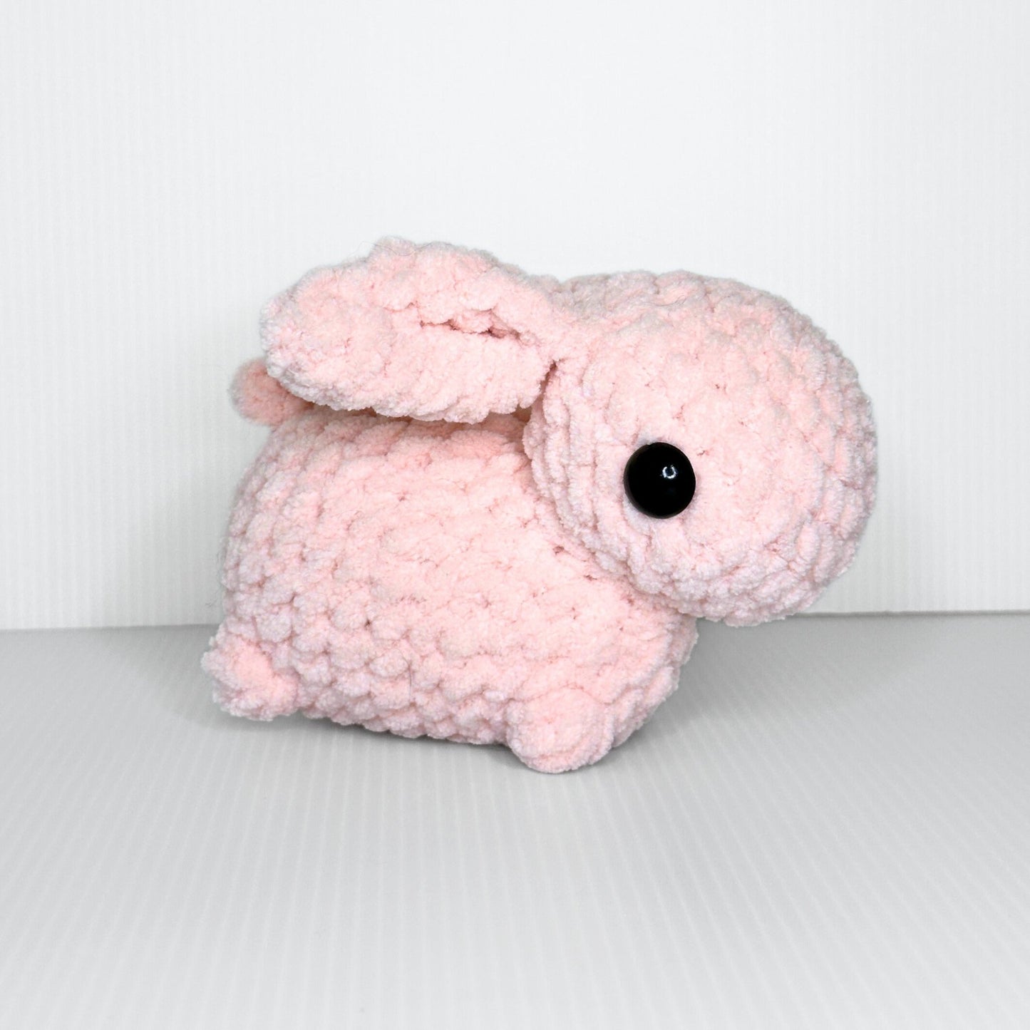 Handmade Beau the Bunny Crochet Plush — Lop Ear Stuffed Rabbit in Chunky Yarn, Choose Your Color - pursuitofcraftyness