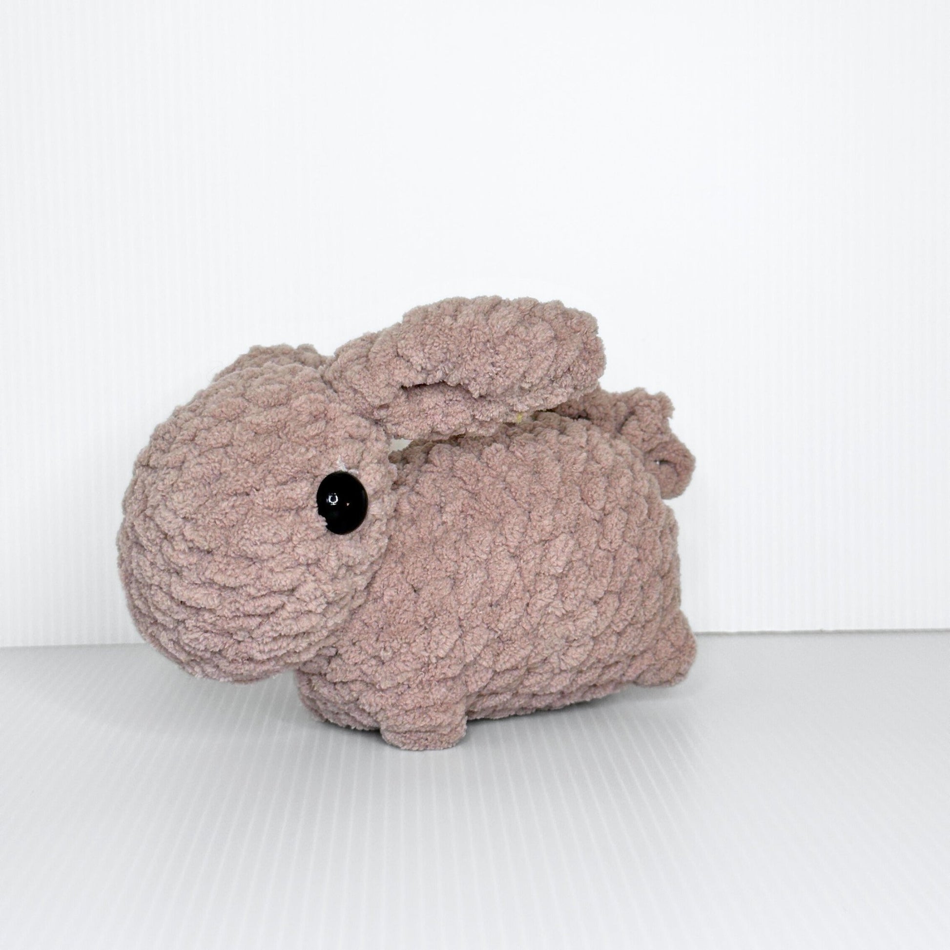 Handmade Beau the Bunny Crochet Plush — Lop Ear Stuffed Rabbit in Chunky Yarn, Choose Your Color - pursuitofcraftyness