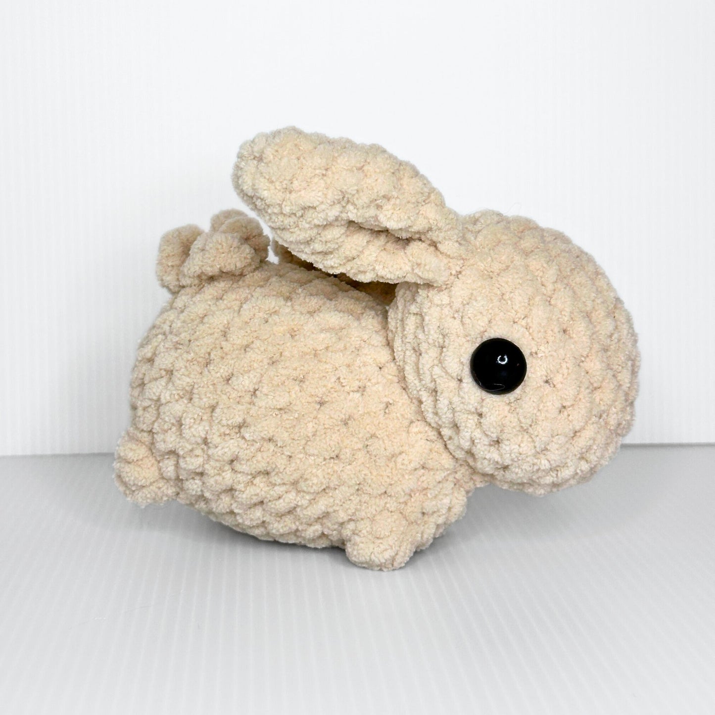 Handmade Beau the Bunny Crochet Plush — Lop Ear Stuffed Rabbit in Chunky Yarn, Choose Your Color - pursuitofcraftyness