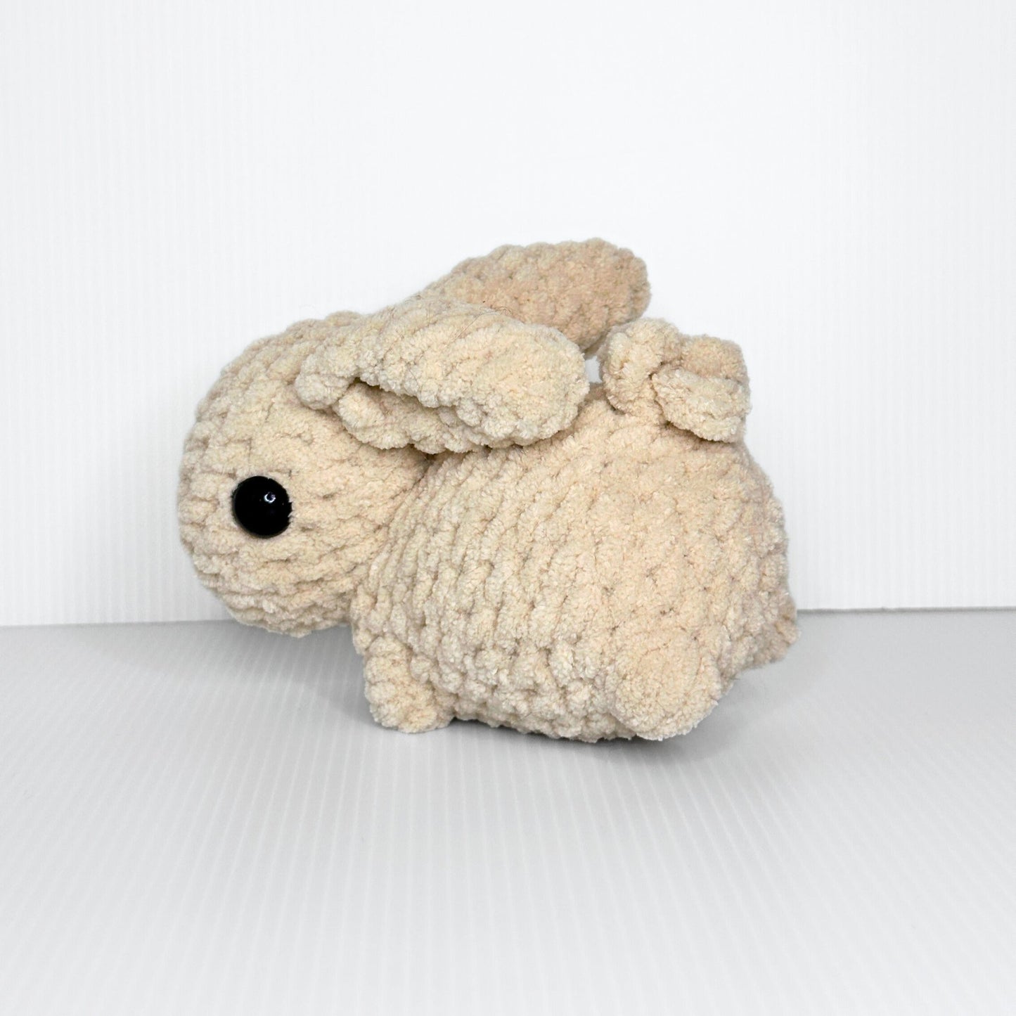 Handmade Beau the Bunny Crochet Plush — Lop Ear Stuffed Rabbit in Chunky Yarn, Choose Your Color - pursuitofcraftyness