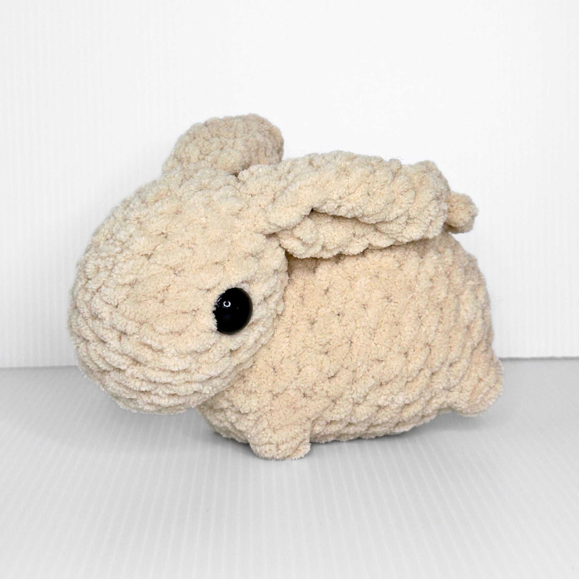 Handmade Beau the Bunny Crochet Plush — Lop Ear Stuffed Rabbit in Chunky Yarn, Choose Your Color - pursuitofcraftyness